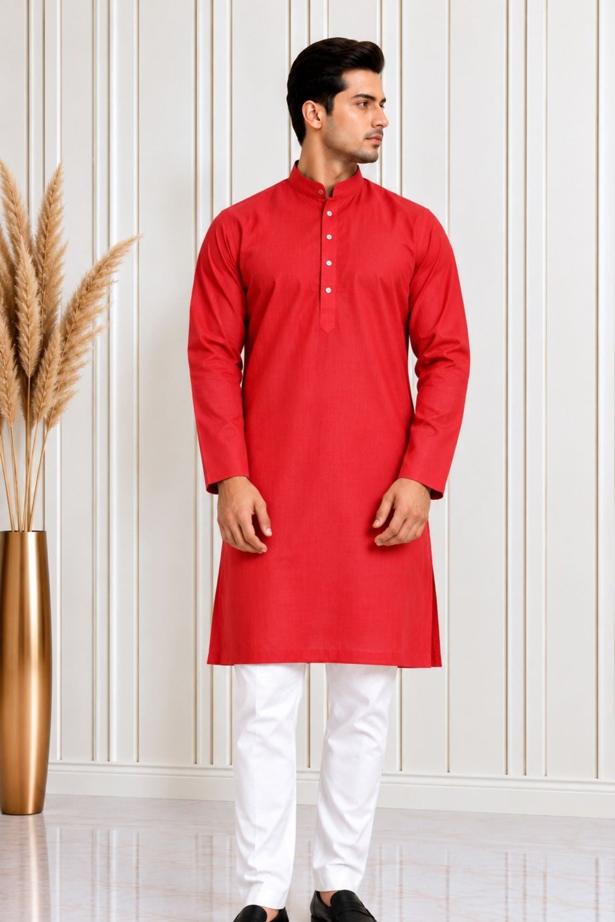 Bhaitika Gift Box - Soft Cotton Red kurta