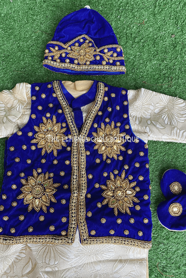 Baby Boy Pasni Dress in Blue - Boutique Nepal