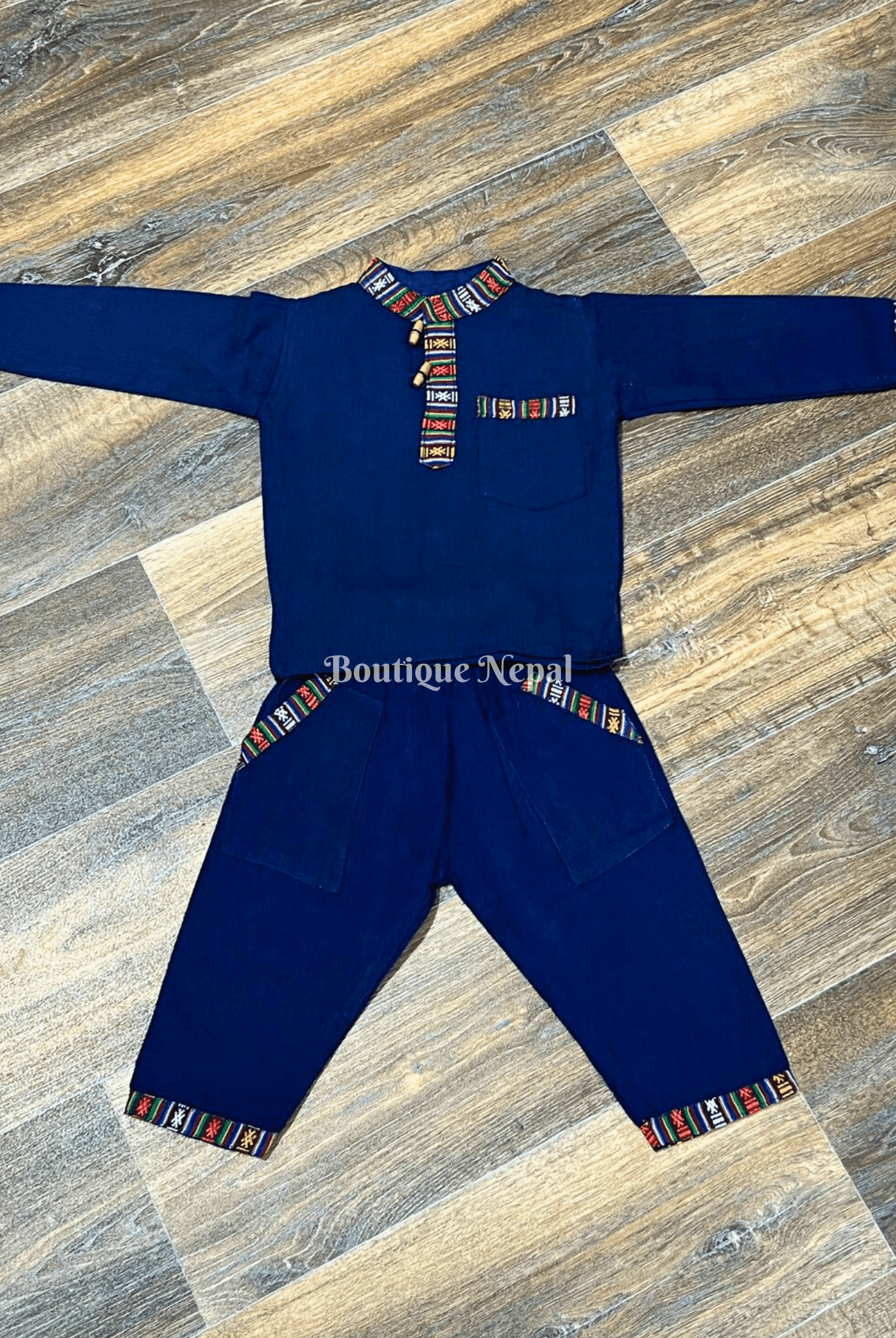 Baby Dress In Blue - Boutique Nepal