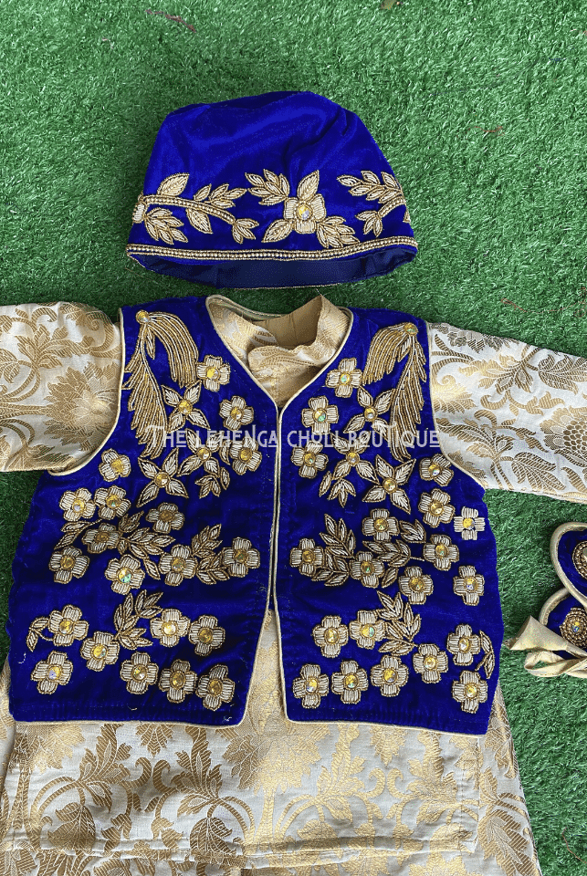 Baby Weaning Dress For Baby Boy In Blue - Boutique Nepal