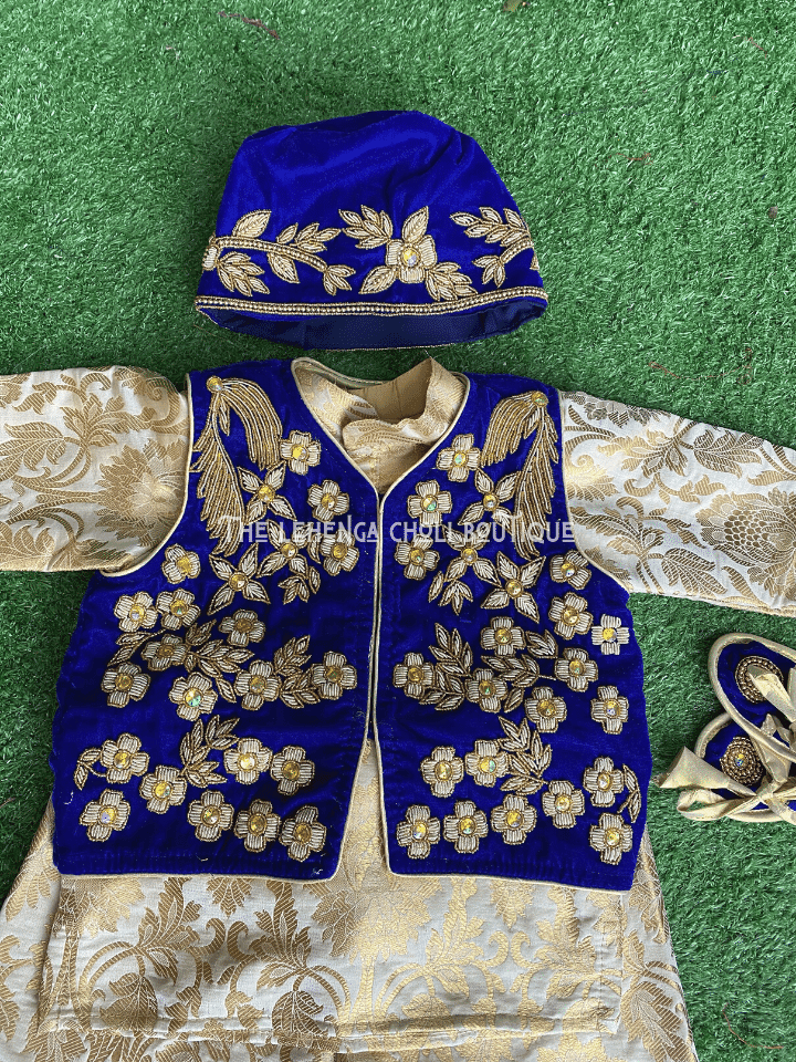 Baby Weaning Dress For Baby Boy In Blue - Boutique Nepal