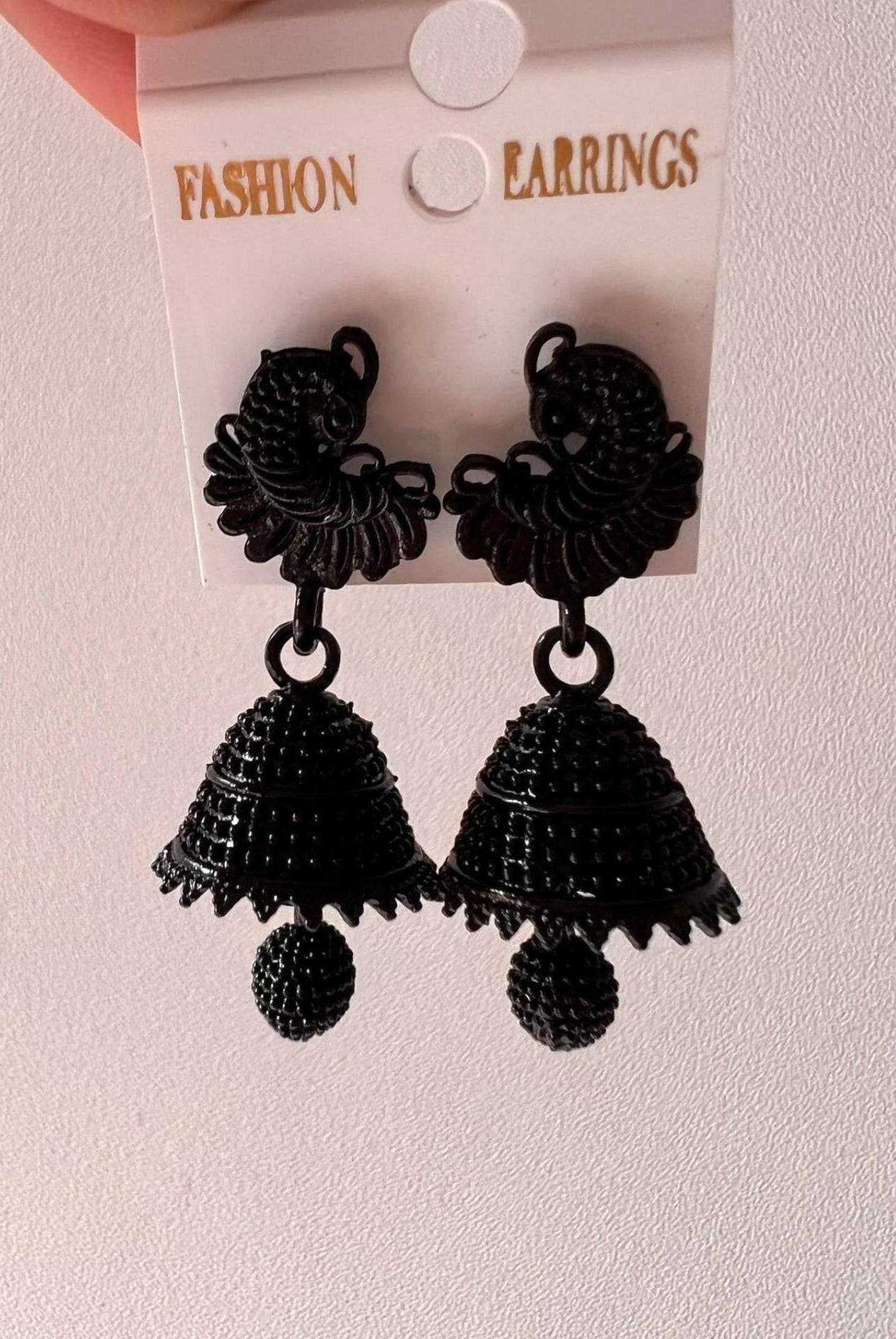 Black Jhumka Earrings Multi Design - Boutique Nepal