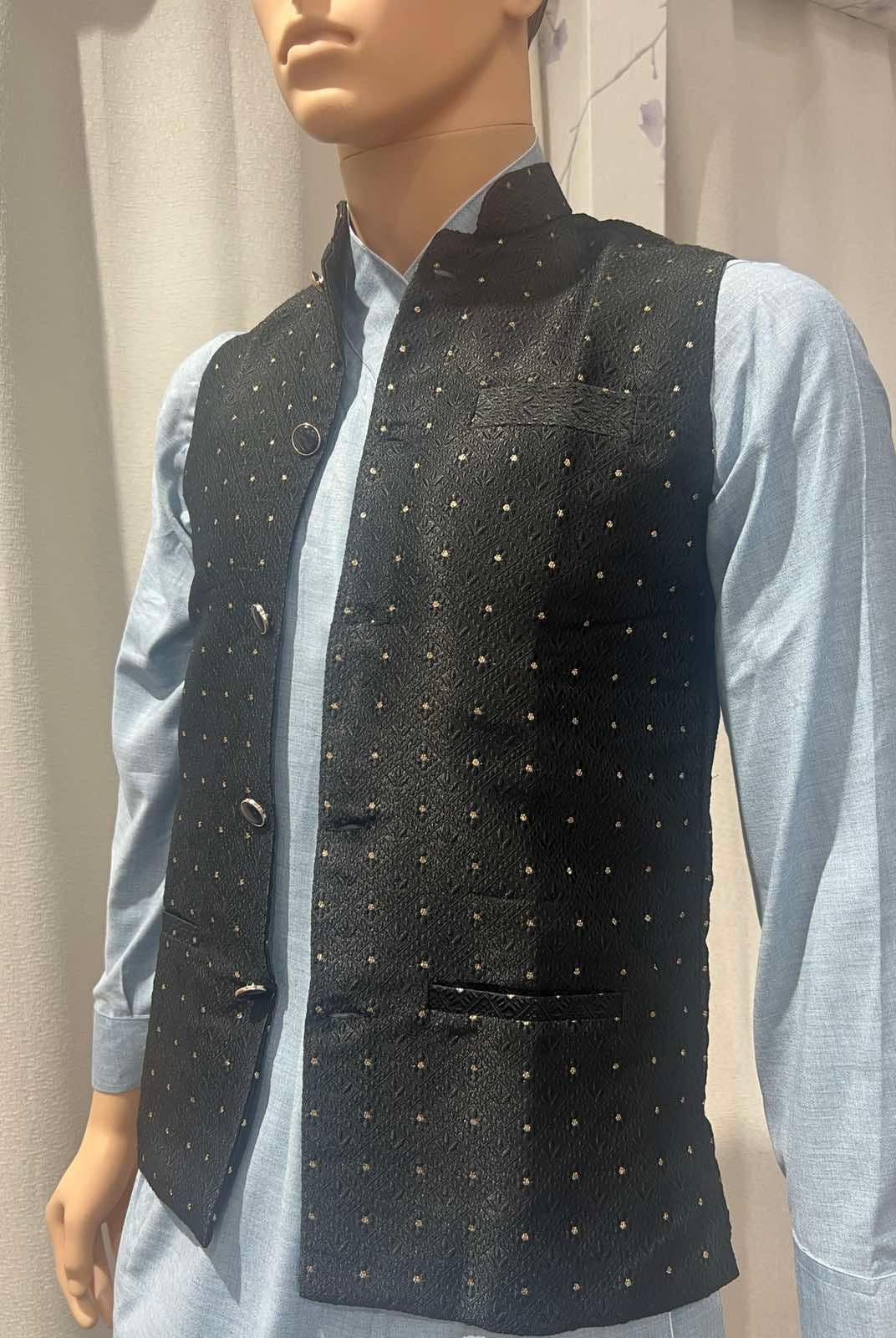 Black Waistcoat - Boutique Nepal