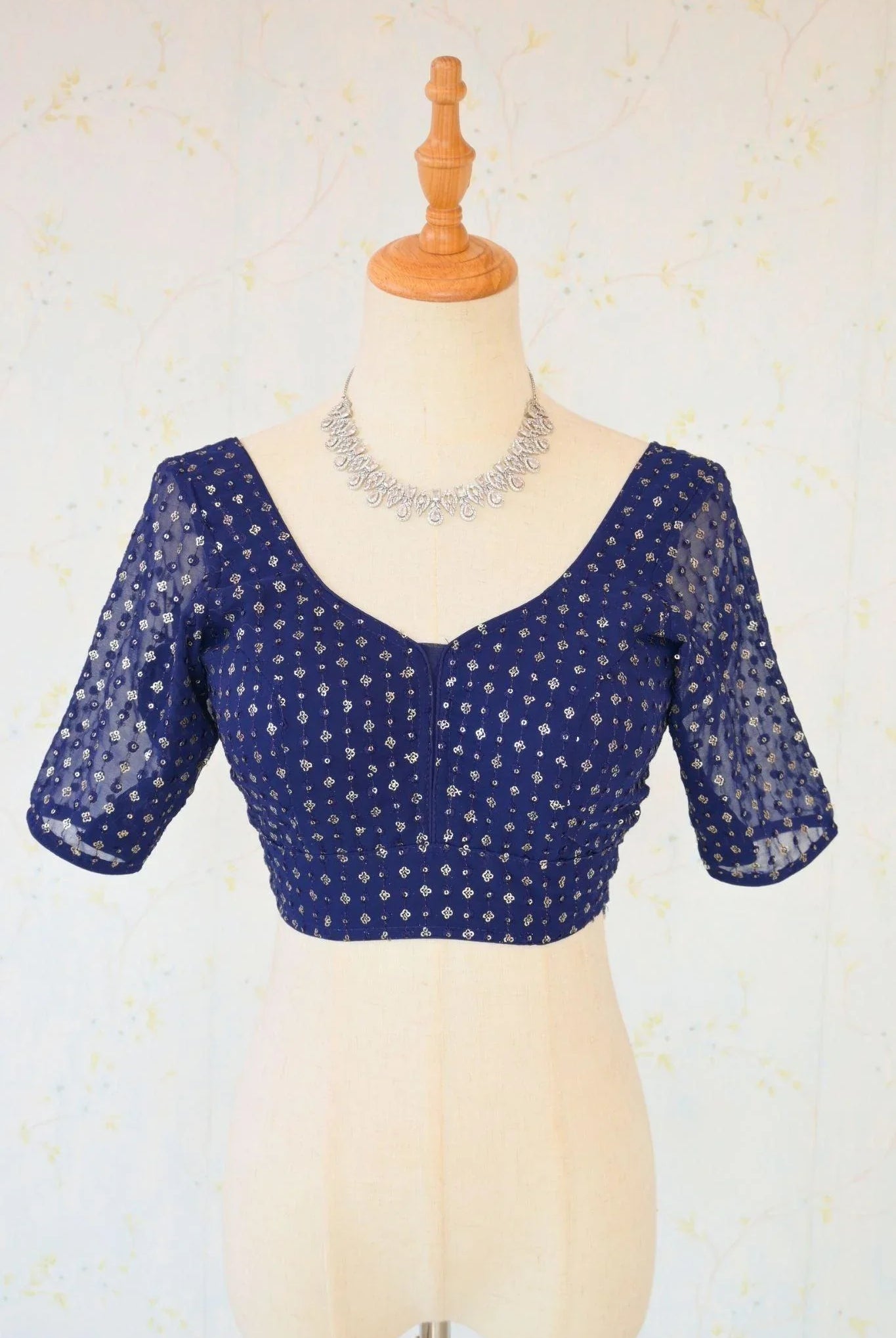 Blouse in NavyBlue - Boutique Nepal