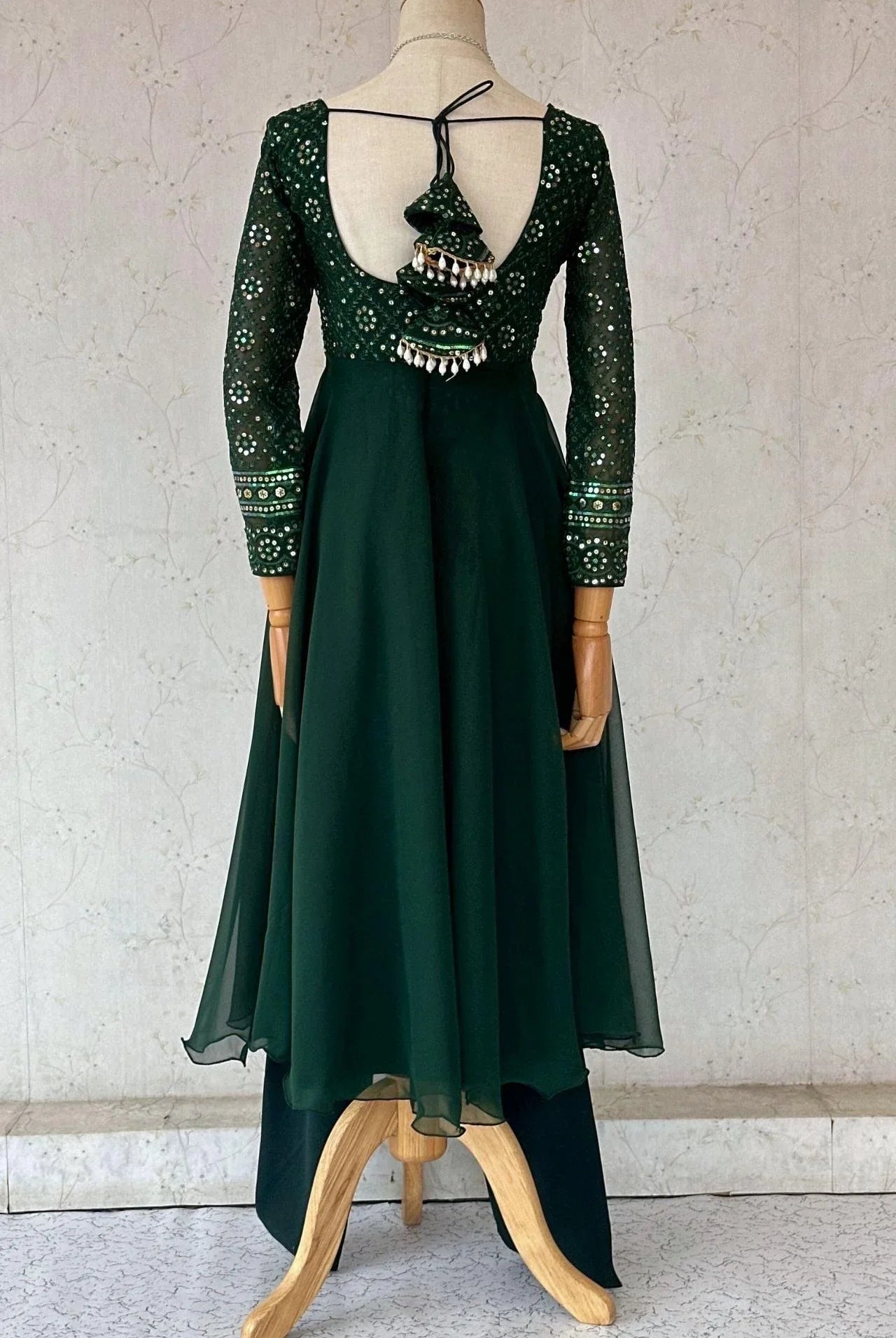 Dark Green Anarkali Suit Set - Boutique Nepal