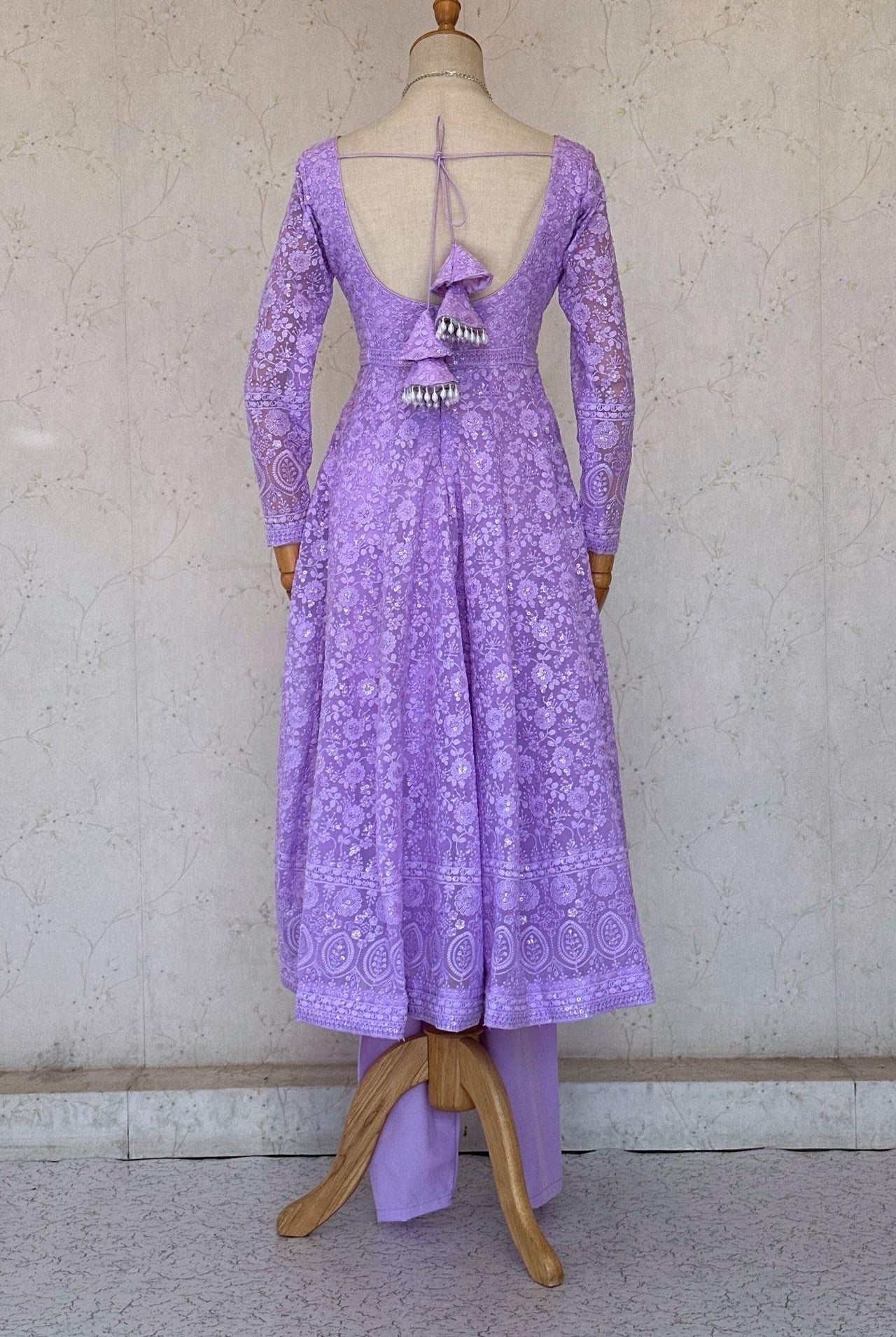 Designer Lavender Anarkali Kurta - Boutique Nepal