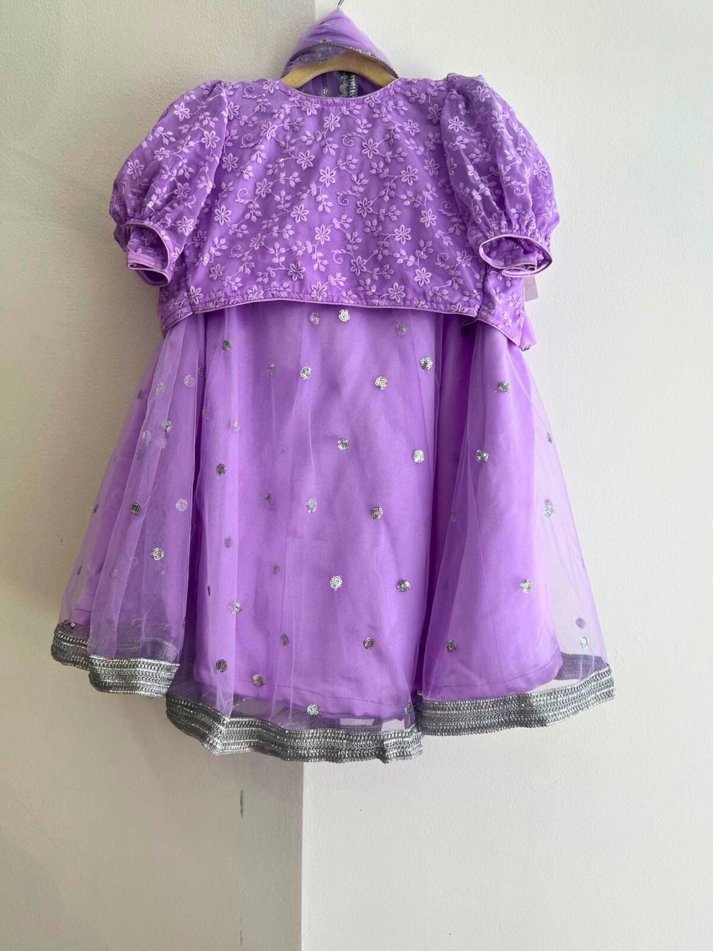 Girl Lavender Lehenga Set - Boutique Nepal