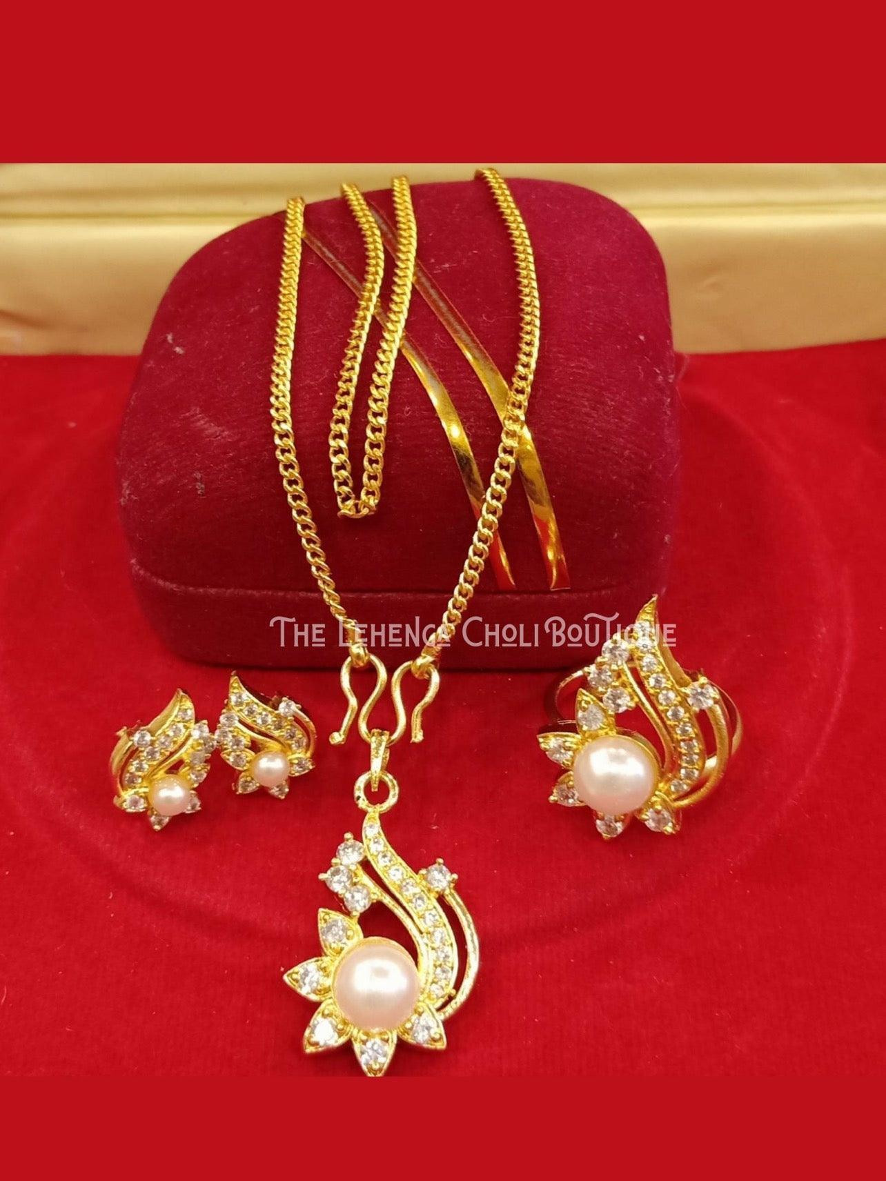 Gold Plated Pearl Neclace set - Boutique Nepal