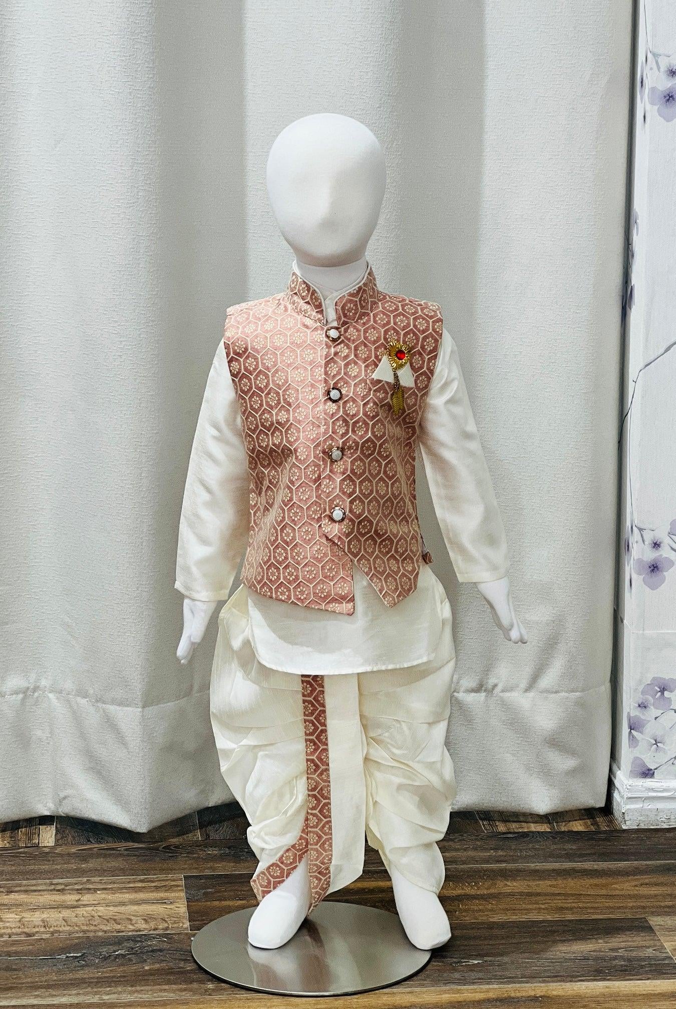 Kurta Pajama With Printed Jacket Dhoti Pant - Boutique Nepal