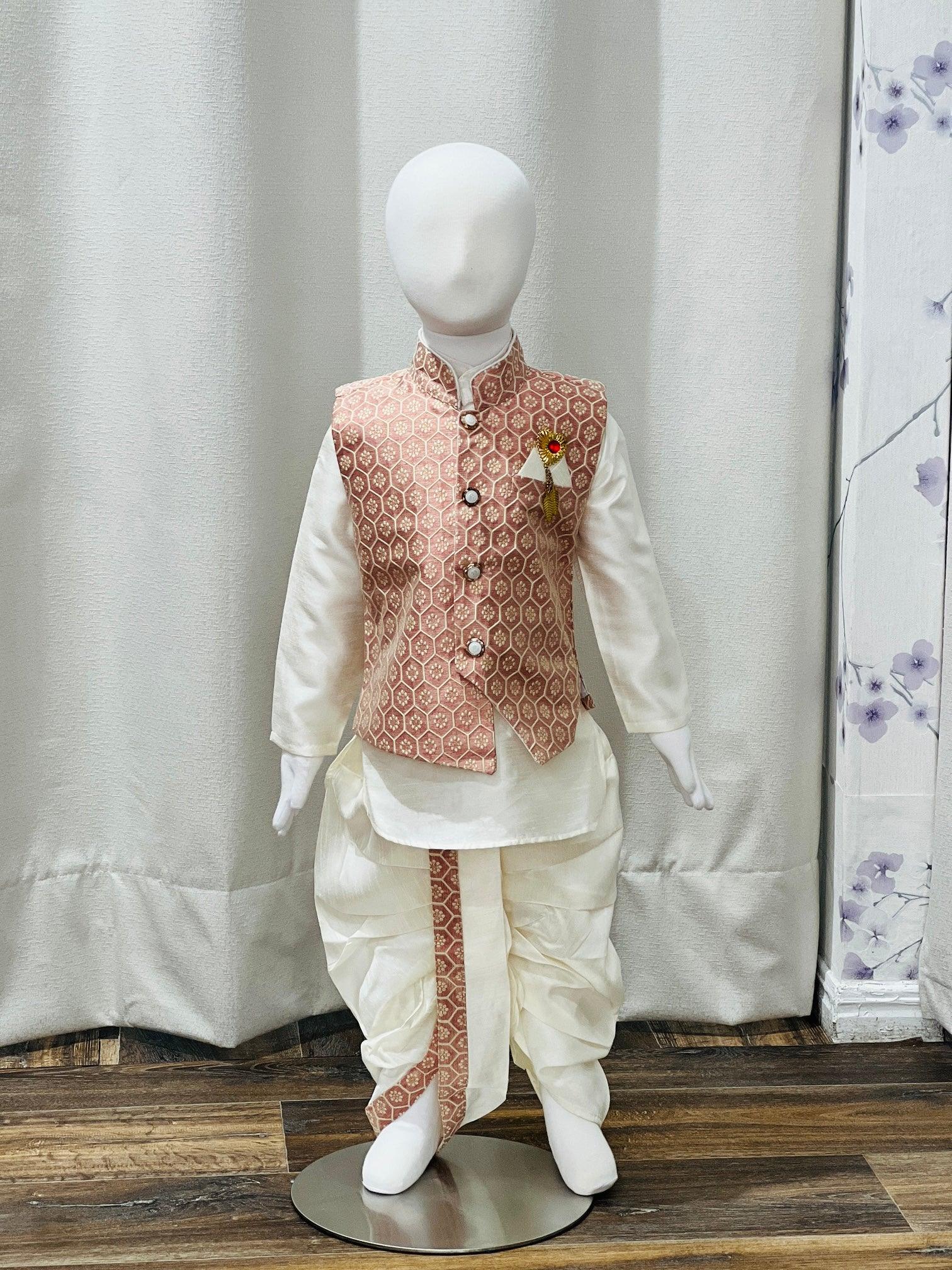 Kurta Pajama With Printed Jacket Dhoti Pant - Boutique Nepal