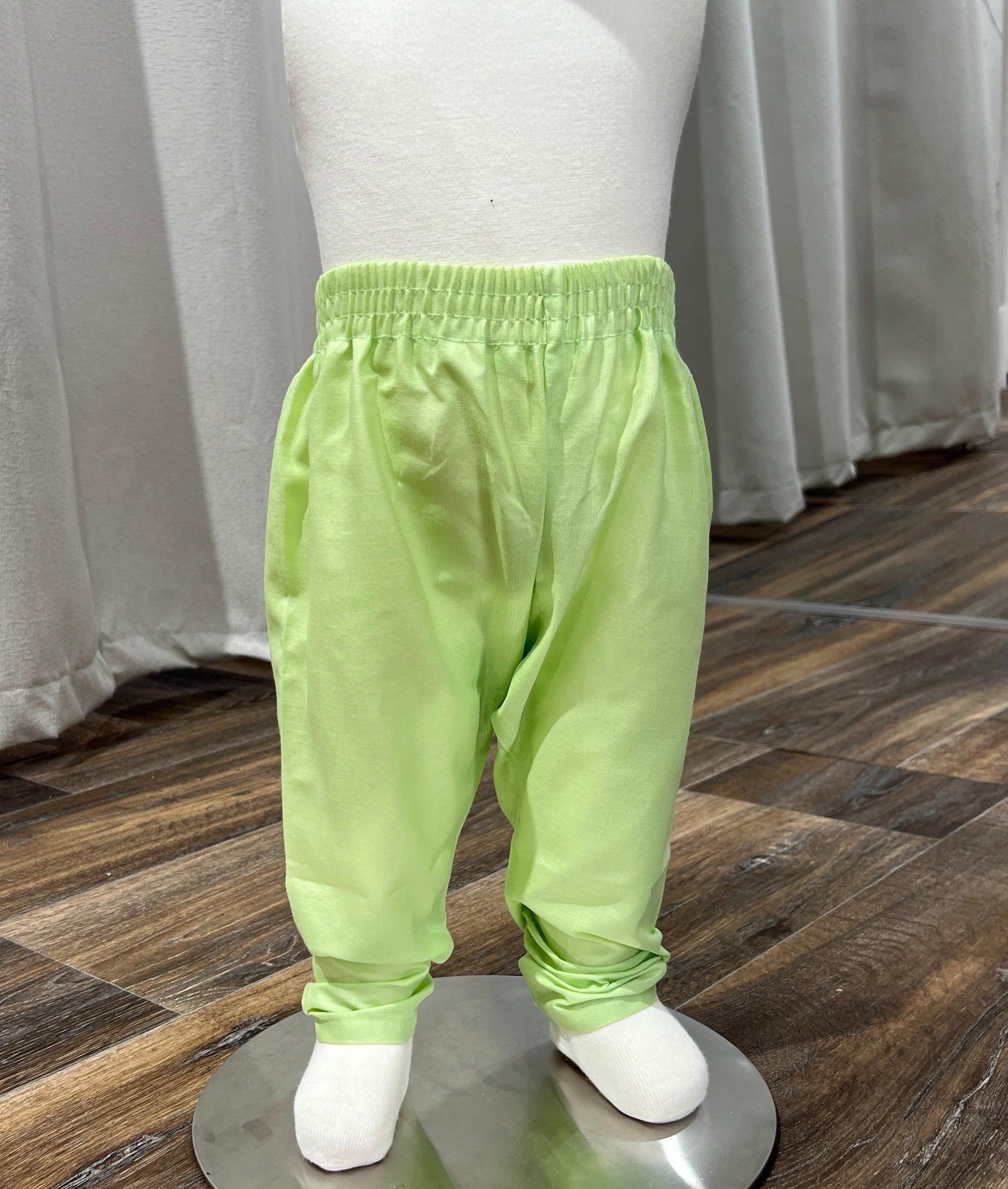 Light Green Kurta Pajama With Printed Jacket - Boutique Nepal