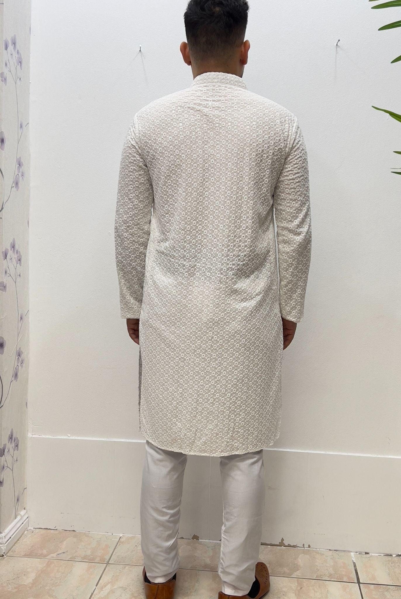 Men's Kurta Pajama White - Boutique Nepal