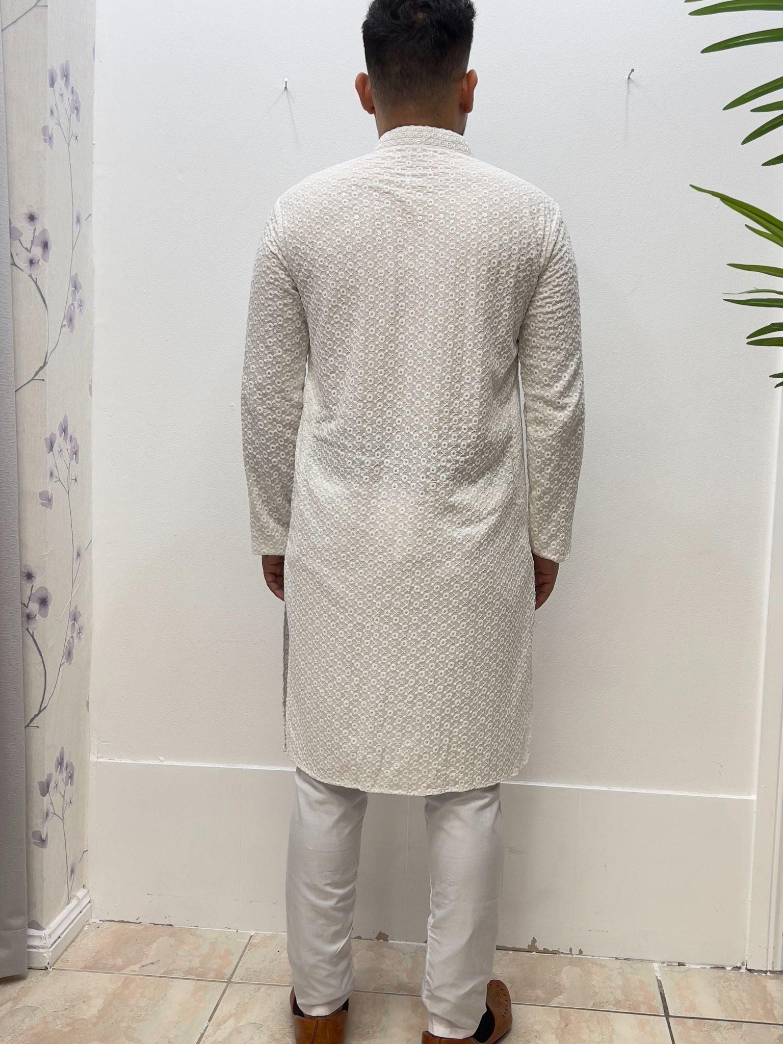 Men's Kurta Pajama White - Boutique Nepal