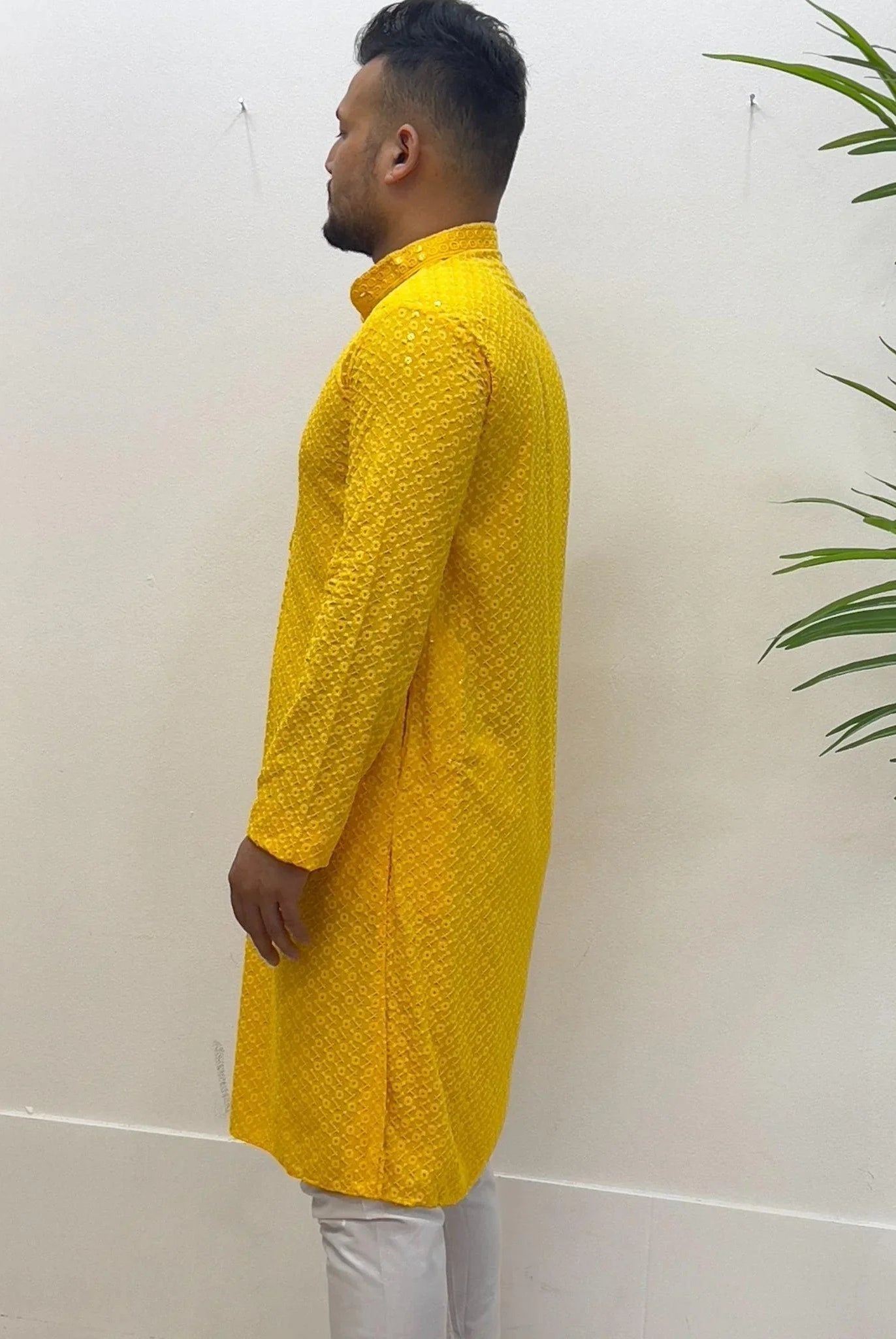 Men's Kurta Pajama Yellow - Boutique Nepal