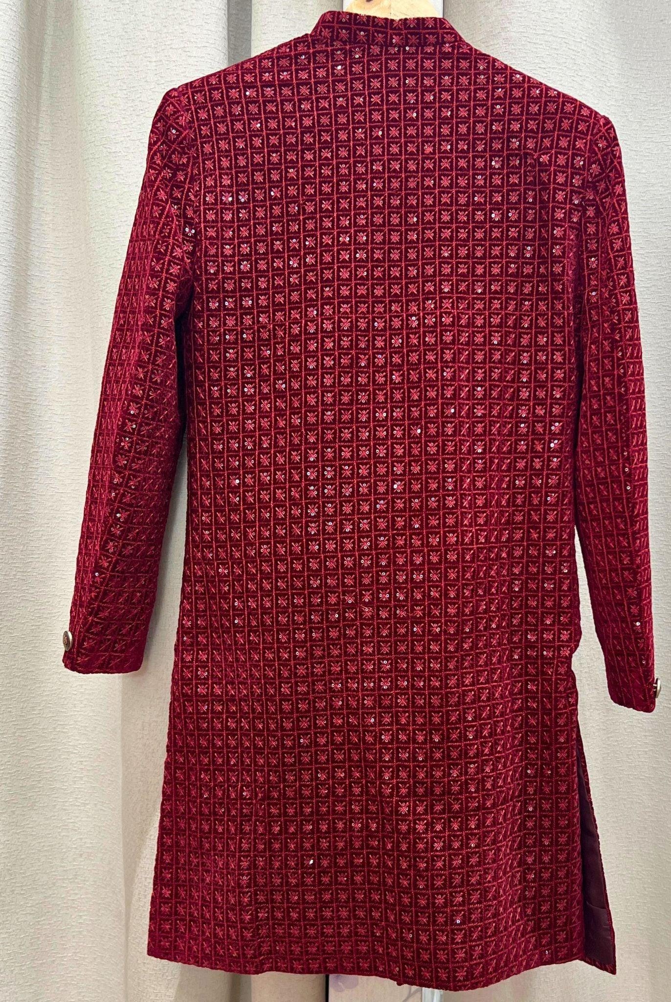 Mens Sherwani Set In Sequins Work - Boutique Nepal