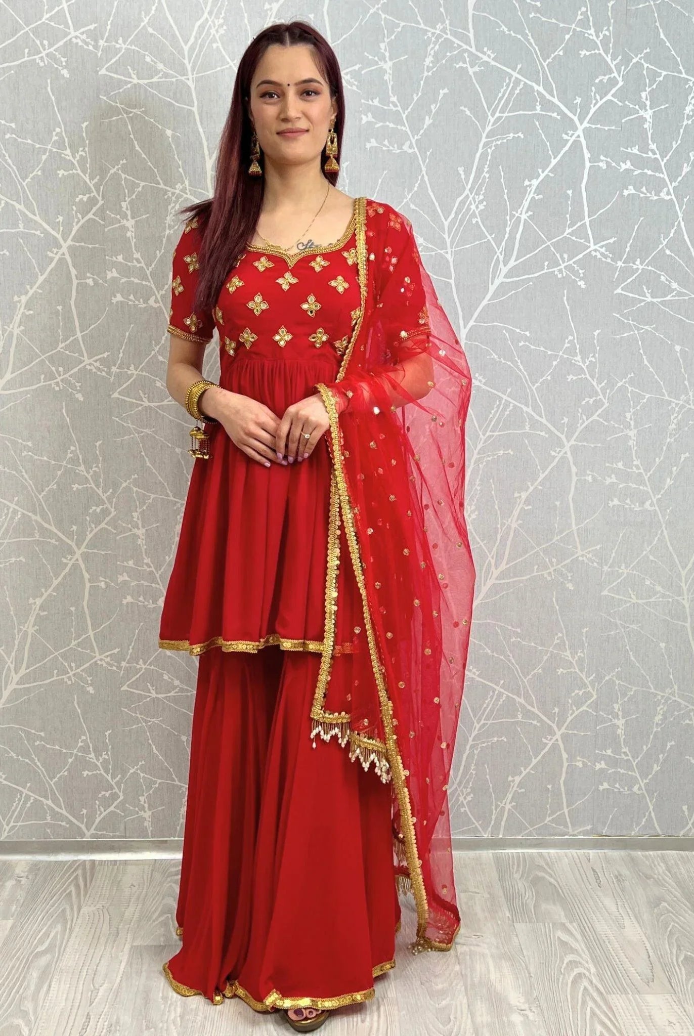 MIRROR WORK SHARARA SUIT - Boutique Nepal