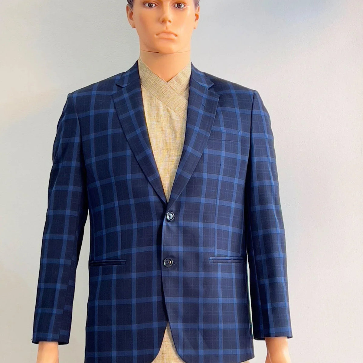 Whetu Blue & Beige Check Blazer main image 0