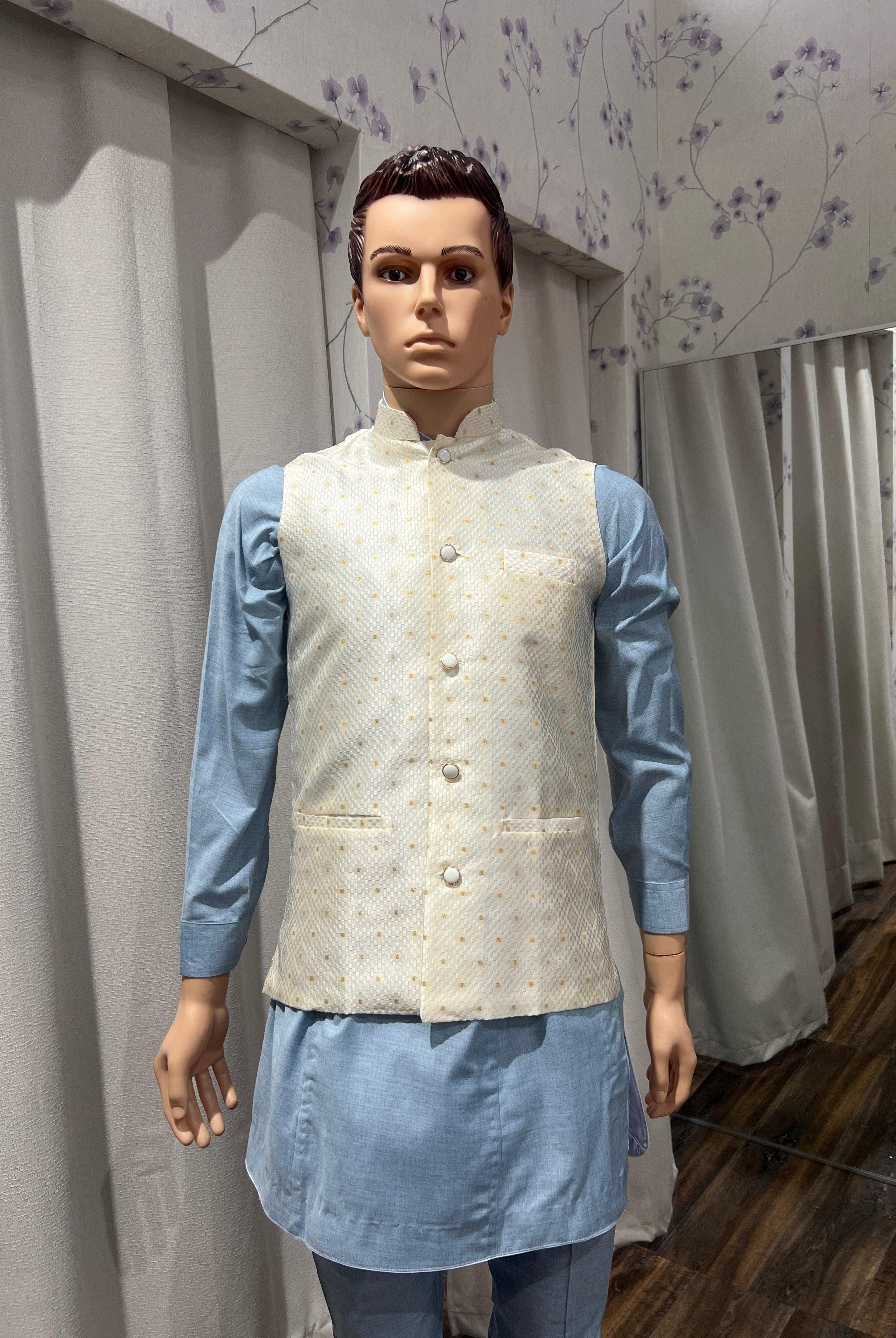 Off White Waistcoat - Boutique Nepal