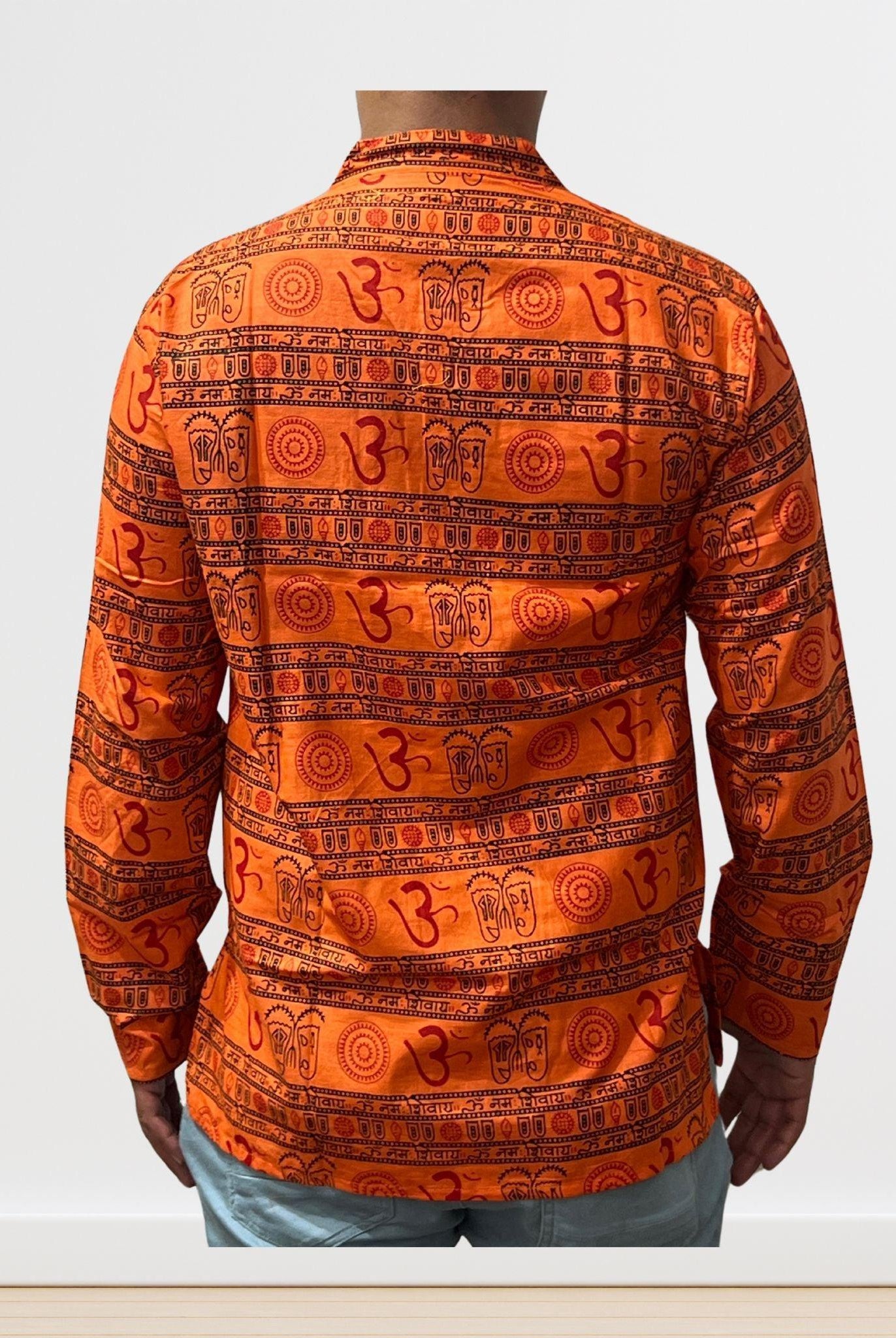 Om Print kurta/ Shirt Full Sleeve - Boutique Nepal
