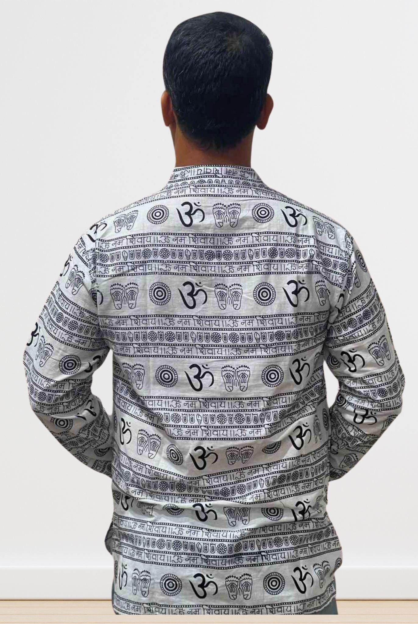 Om Print kurta/ Shirt Full Sleeve - Boutique Nepal