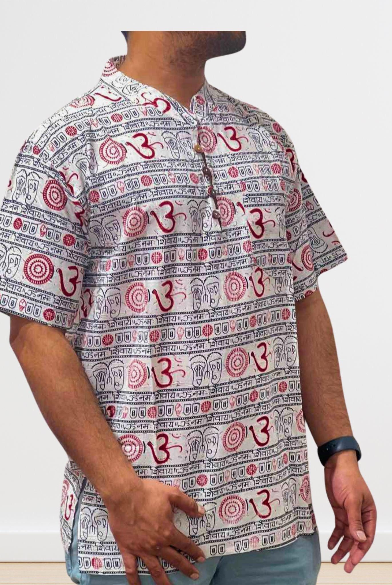 Red Om Print T- Shirt Unisex