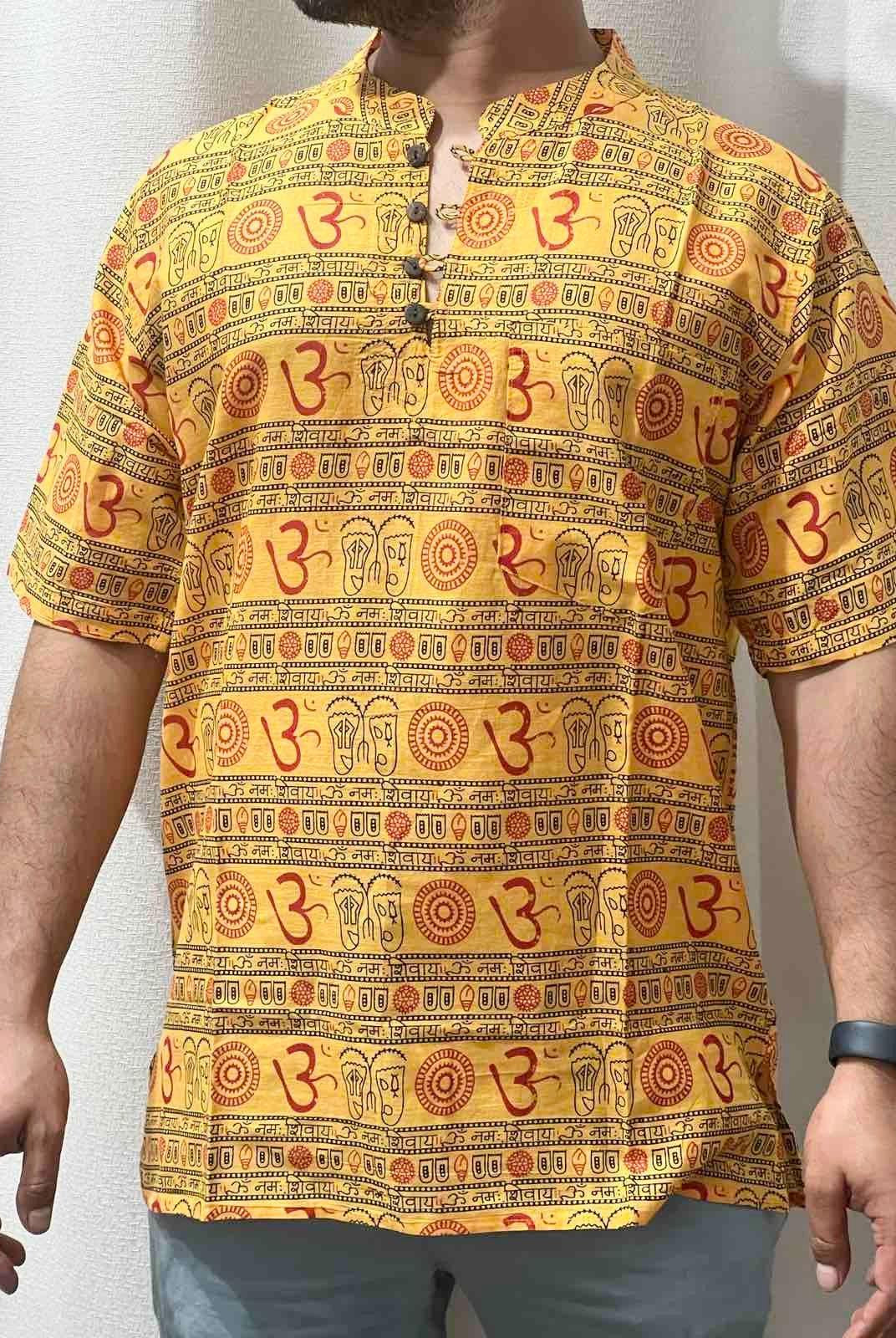 Yellow Om Print T- Shirt Unisex