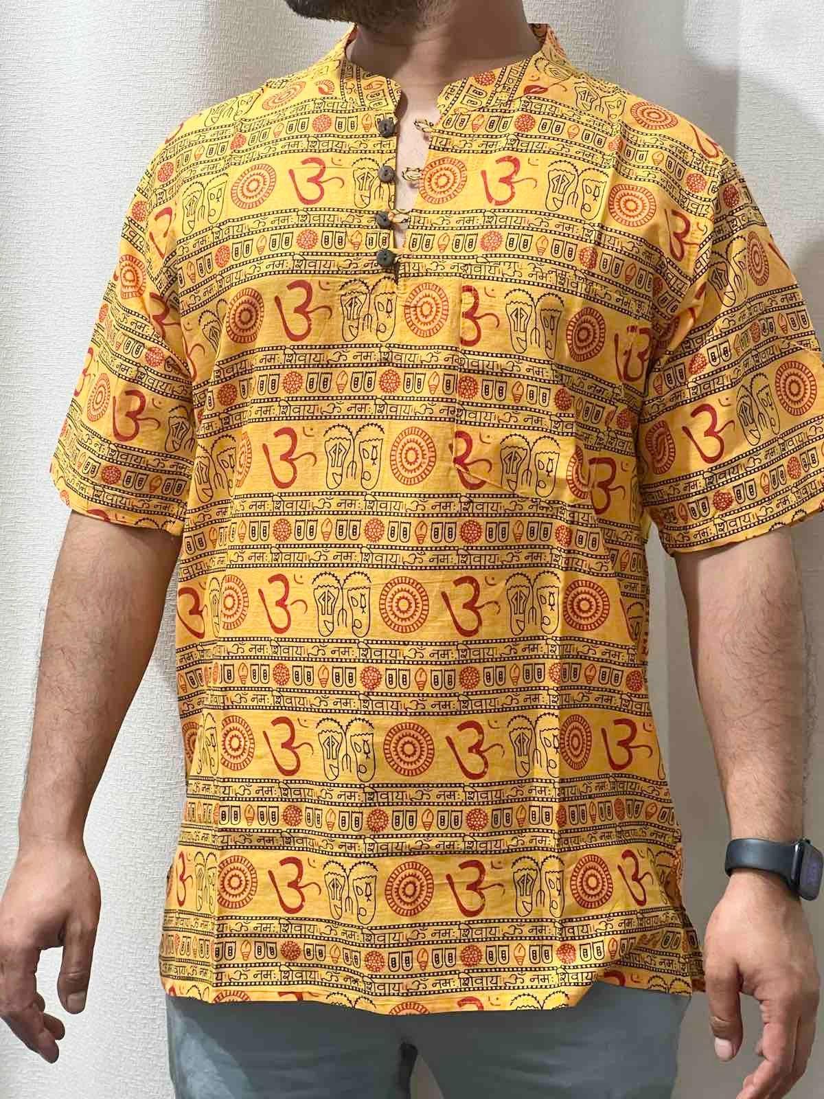 Yellow Om Print T- Shirt Unisex