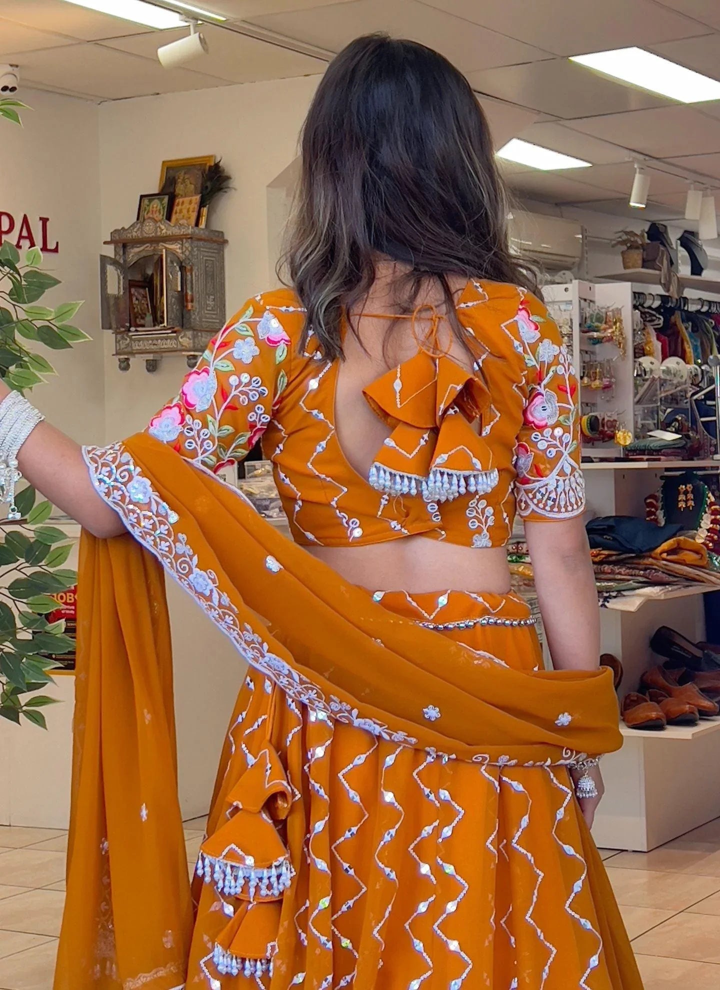 Orange Color Lehenga Set - Boutique Nepal