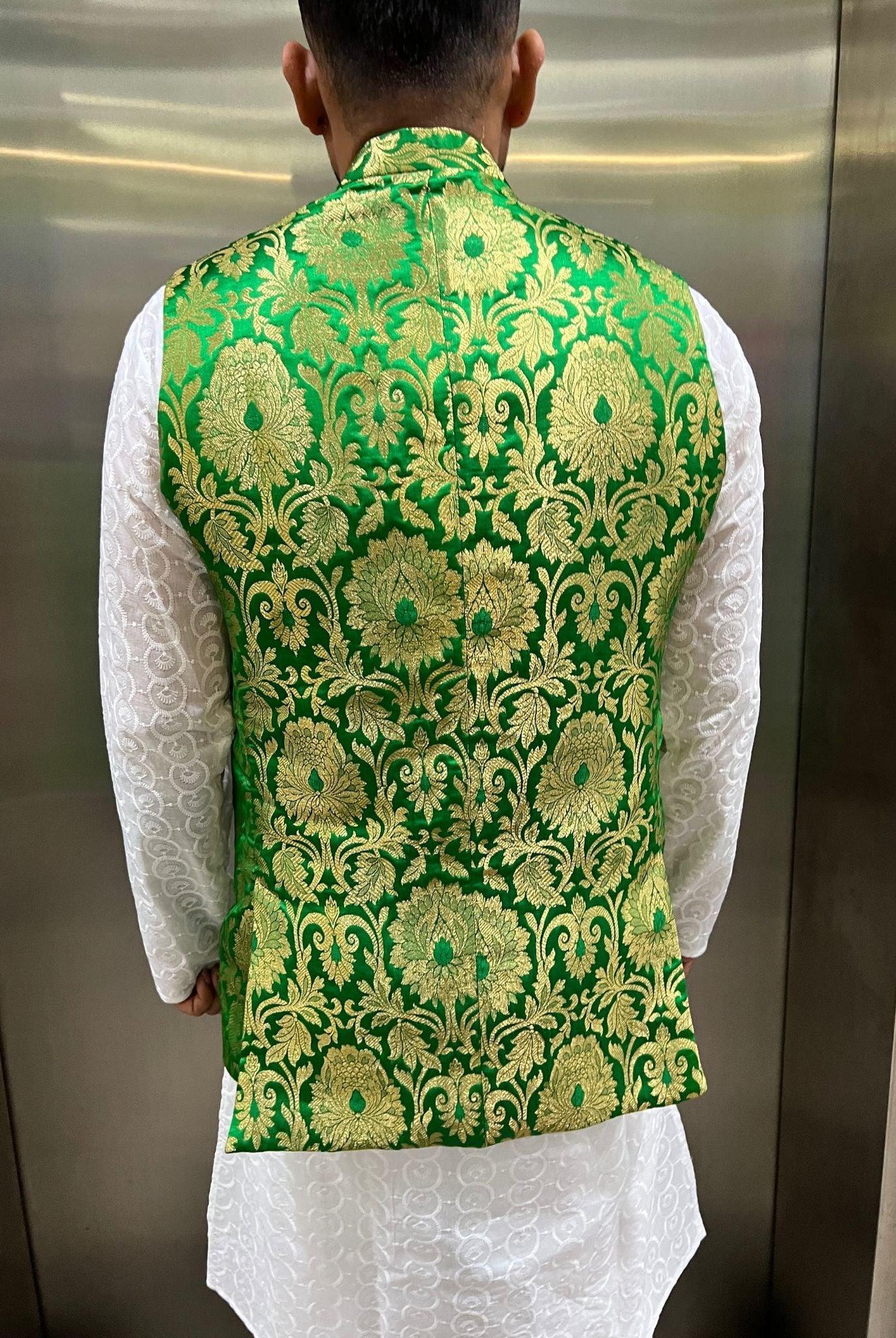Parrotgreen Nehru Jacket - Boutique Nepal