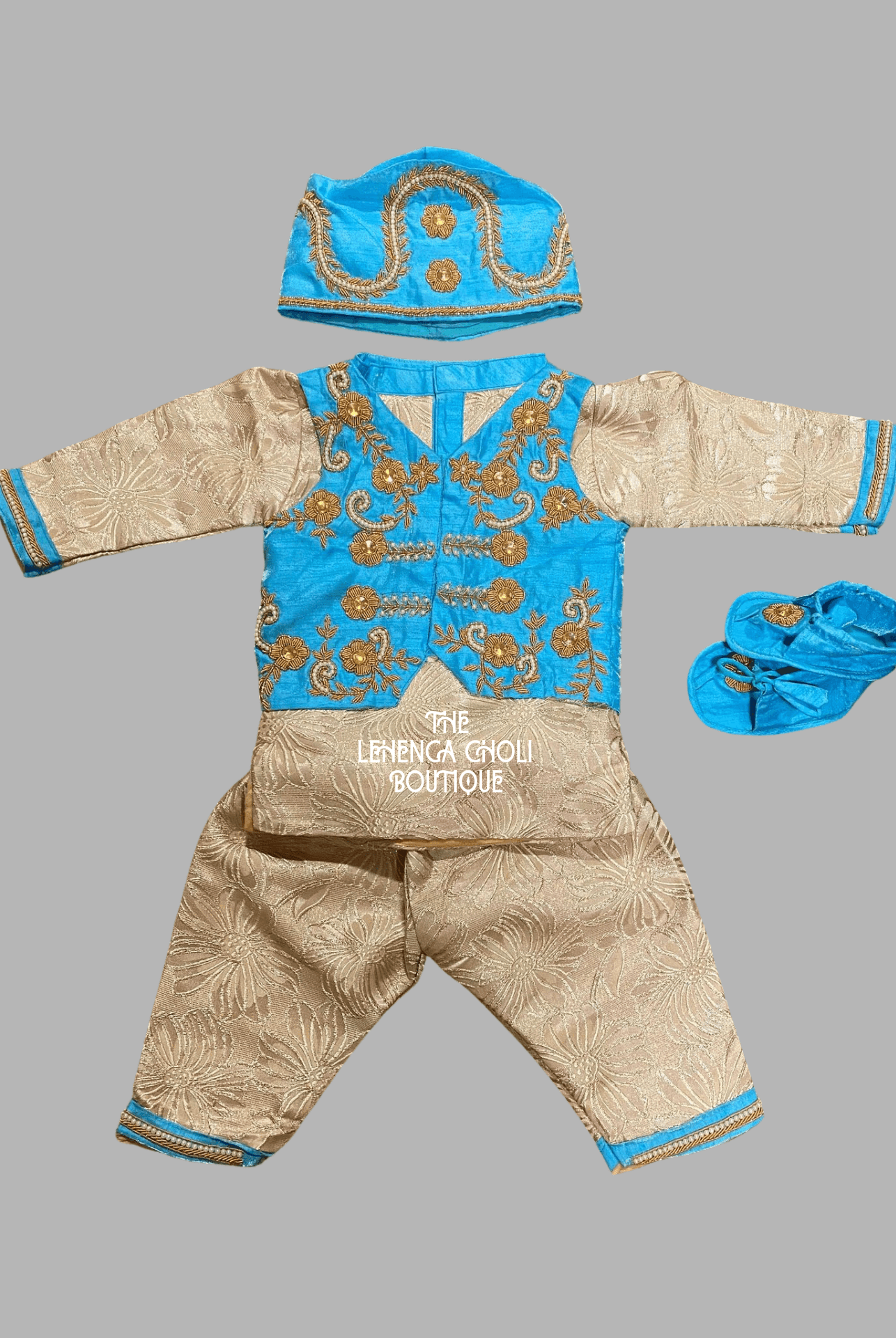 Pasni Dess Hand Work In Skyblue - Boutique Nepal