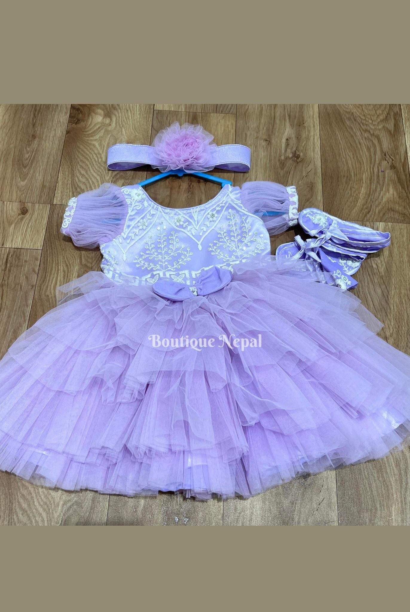 Pasni Dress For Baby Girls In Lavender - Boutique Nepal Au