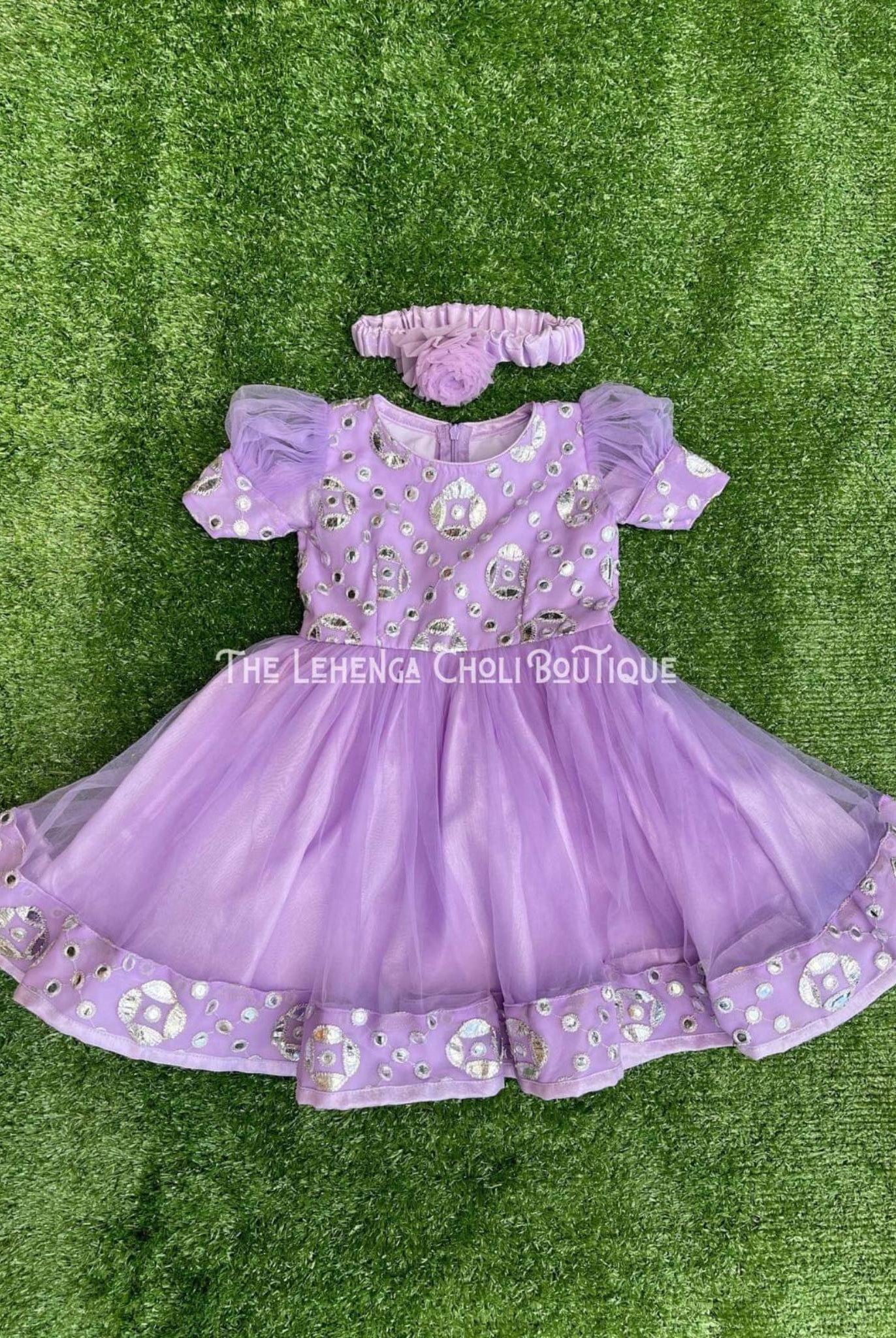 Pasni Dress For Baby Girls In Mirror Work - Boutique Nepal Au