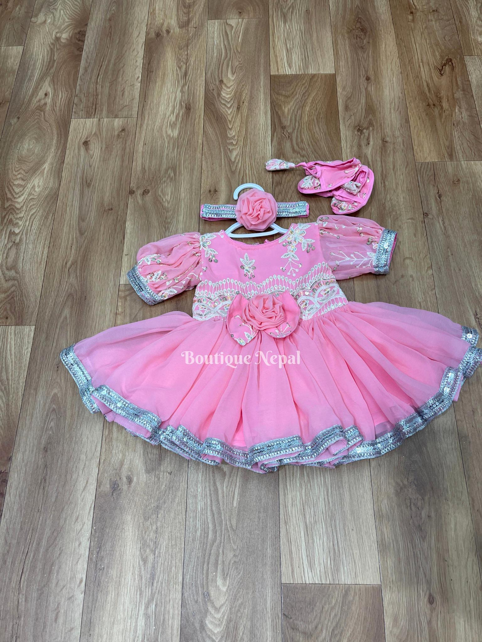 Pink Pasni Dress for Baby Girls Boutique Nepal