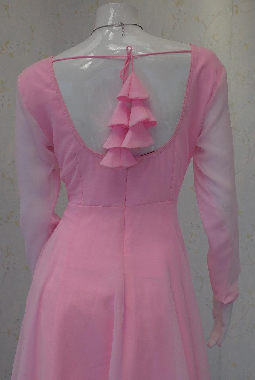 Plain Baby Pink Anarkali Kurta Set - Boutique Nepal