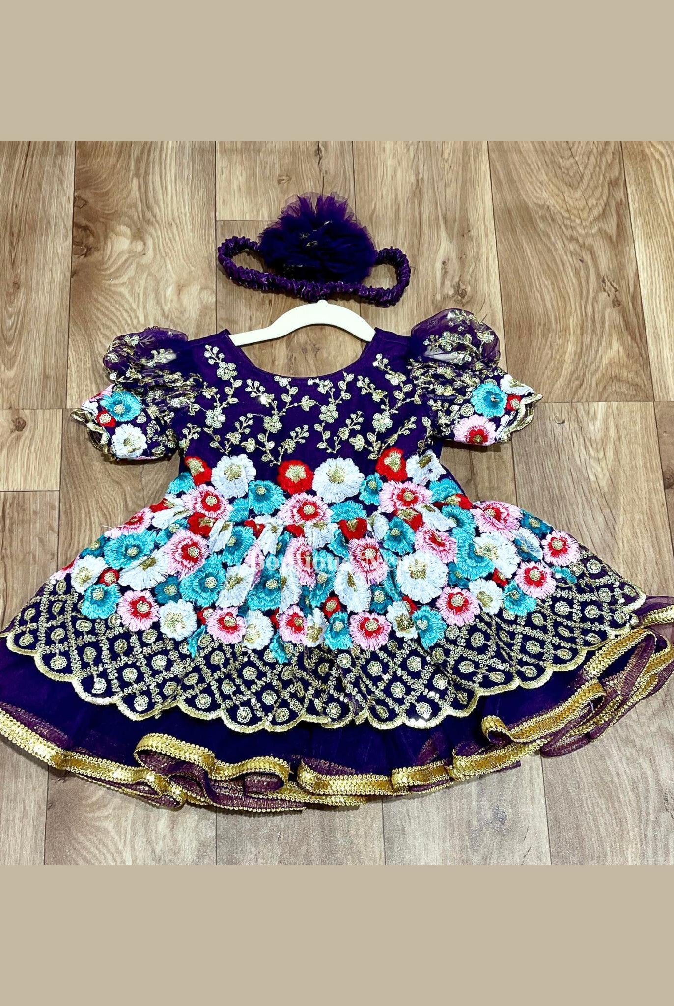 Purple Pasni Dress for Baby Girls - Boutique Nepal