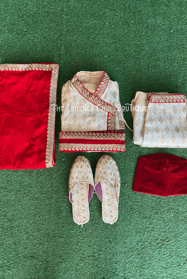 Red Nepali Wedding Dress For Groom - Boutique Nepal