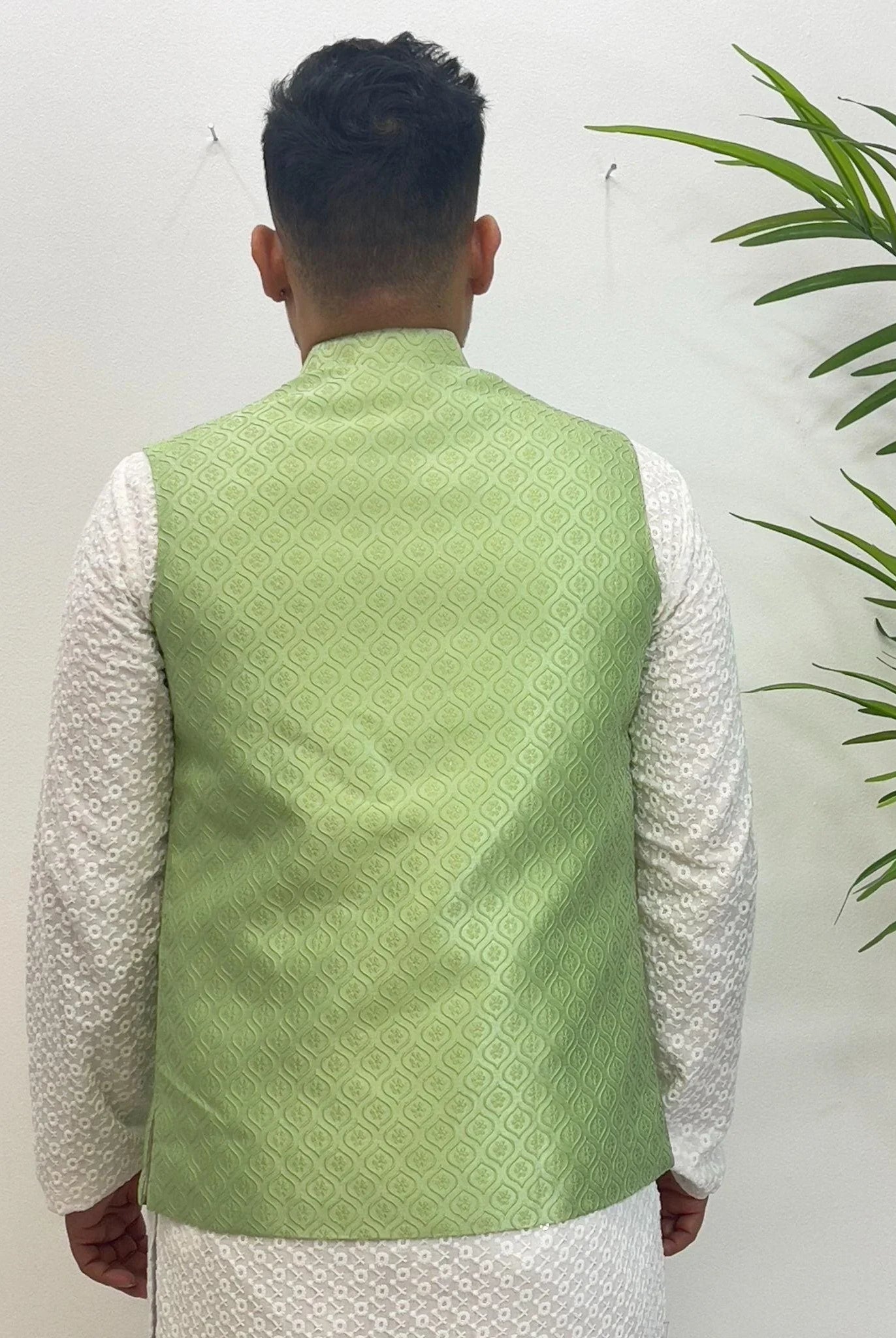 Sage Green Waistcoat - Boutique Nepal