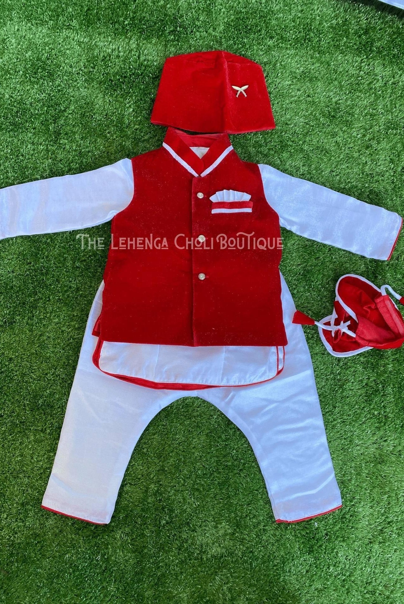 Simple Pasni Dress For Baby Boy - Boutique Nepal