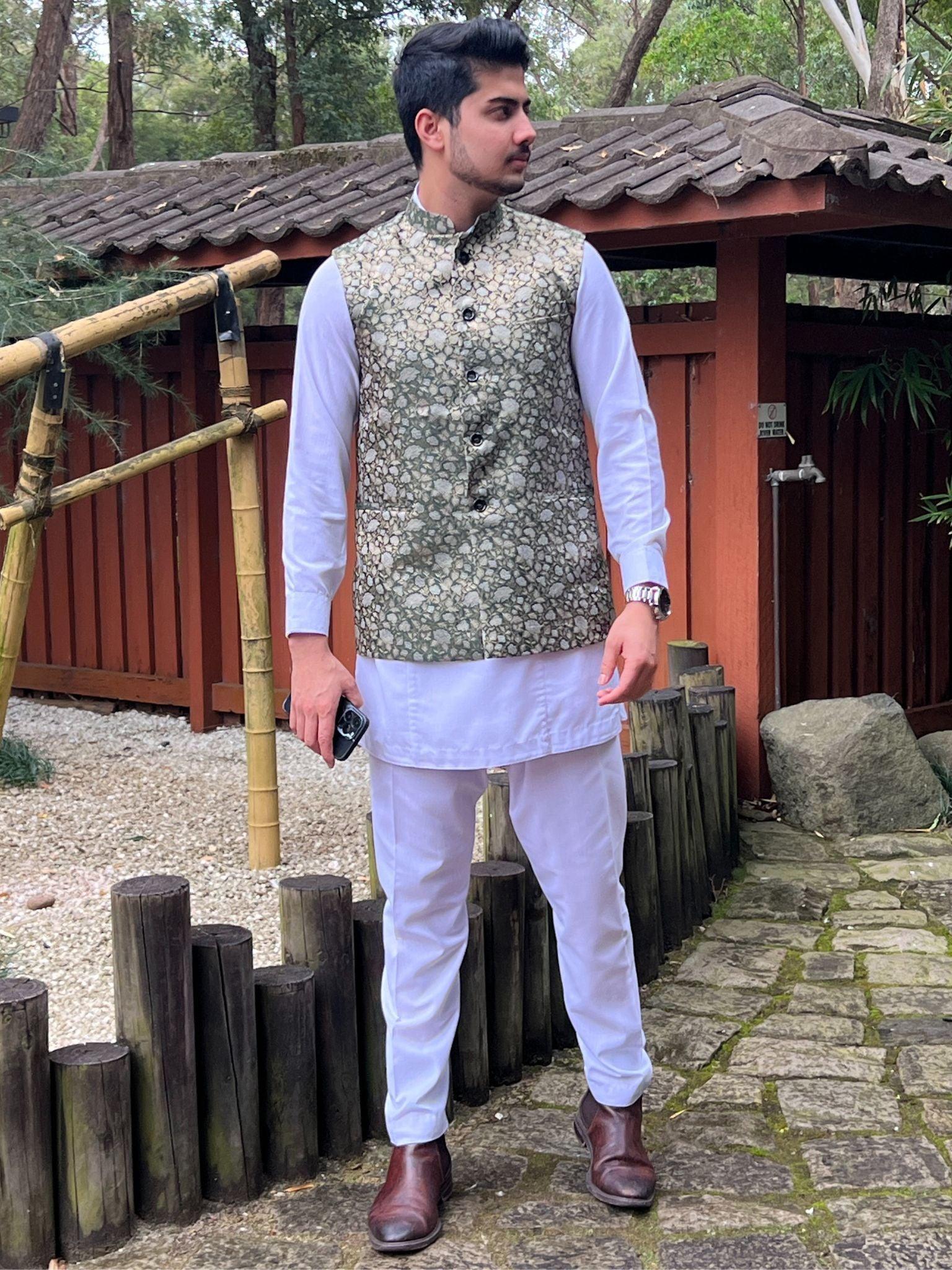 White Daura Suruwal - Boutique Nepal