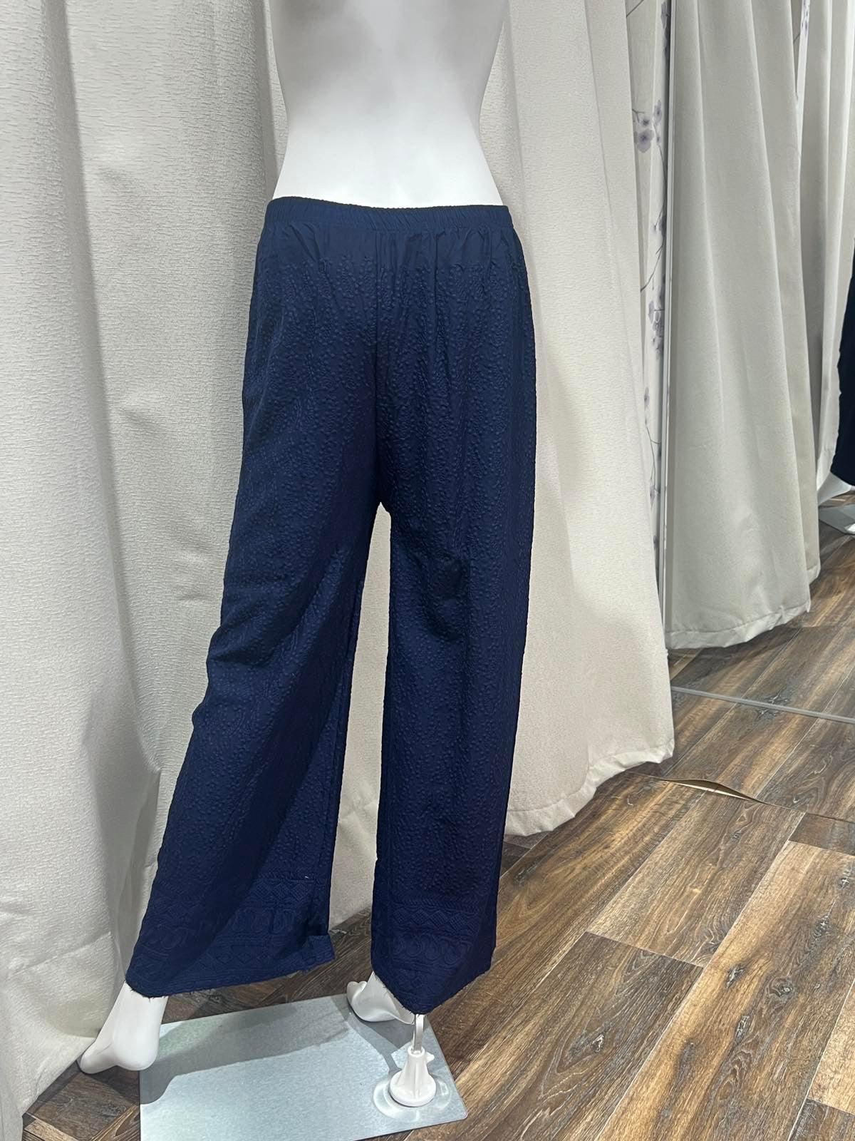 Womens Chikin Plazo in Blue - Boutique Nepal