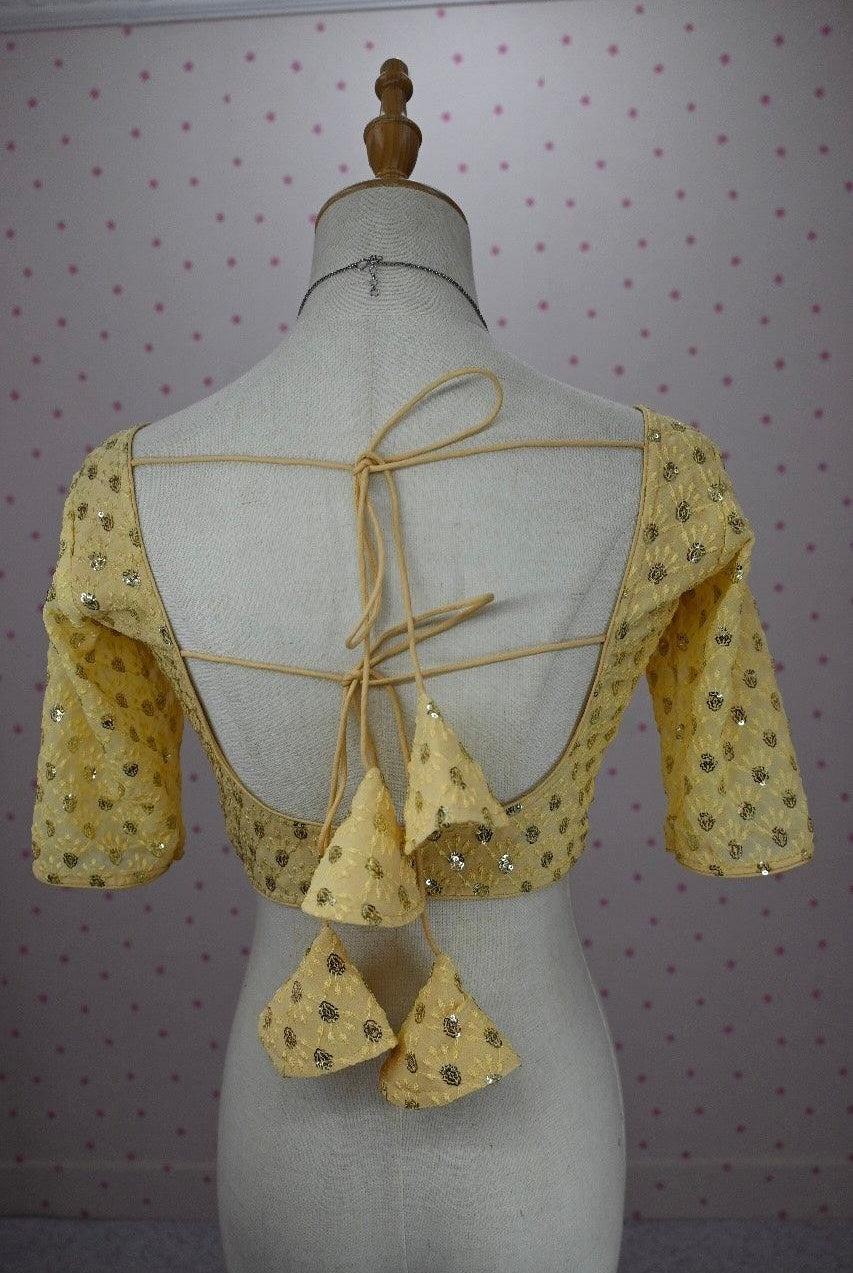 Yellow Half Sleeves Blouse - Boutique Nepal