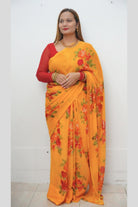 Laxmi Pooja Sowbhagya Pack - Bold Floral Georgette - Pattern 1