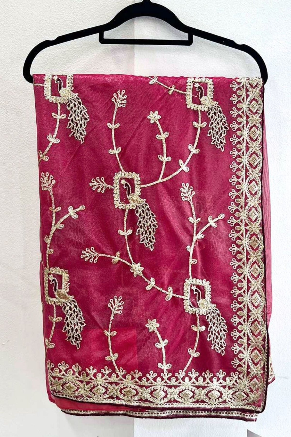 Sister Gift Pack - Embroidered Georgette - Hot Pink
