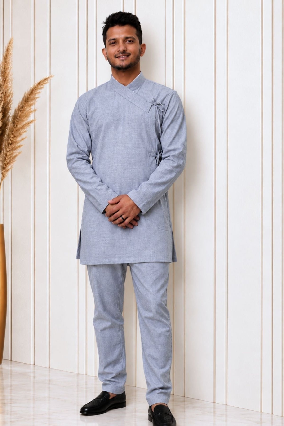 Bhaitika Daura Suruwal Gift Pack - Slate Grey