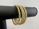 AD Bangles Set with Sea Green and Gold Stone - Boutique Nepal