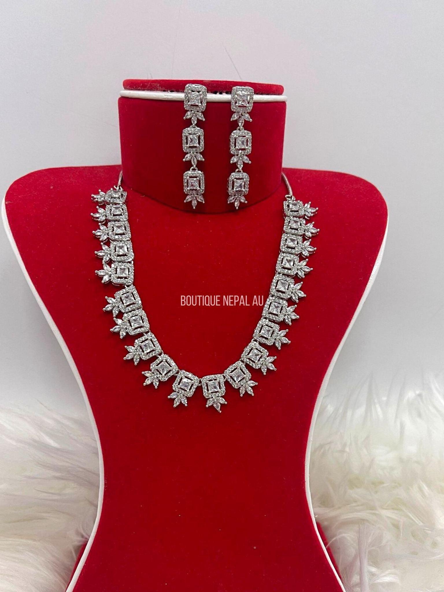 American Diamond Necklace Set - Boutique Nepal