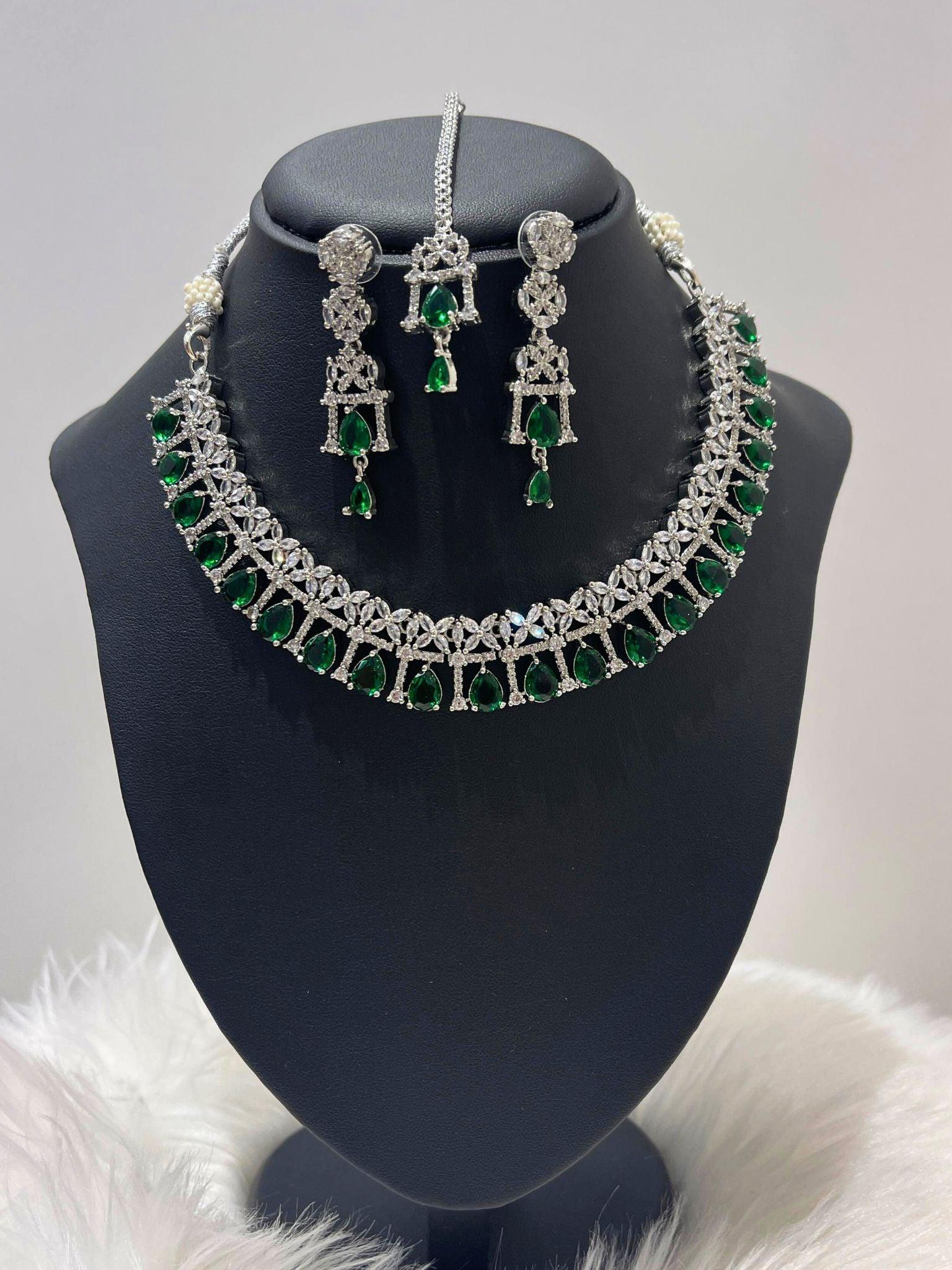 American diamond necklace store set price