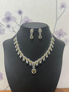 American Diamond Necklace with Yellow Stone - Boutique Nepal