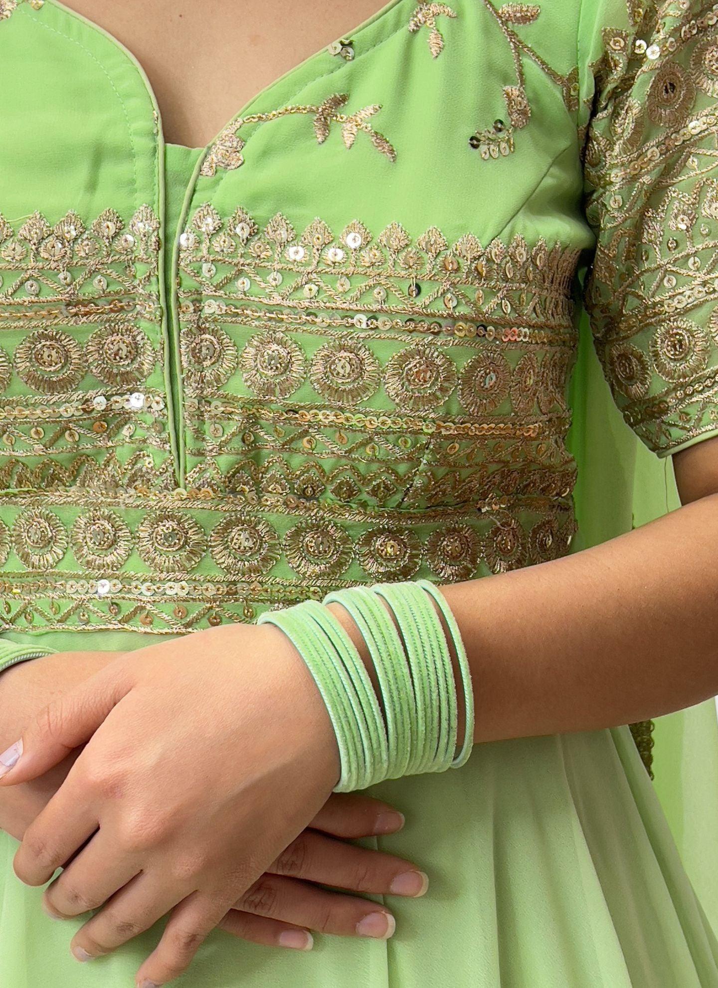 Anarkali Gown In Mint Color - Boutique Nepal