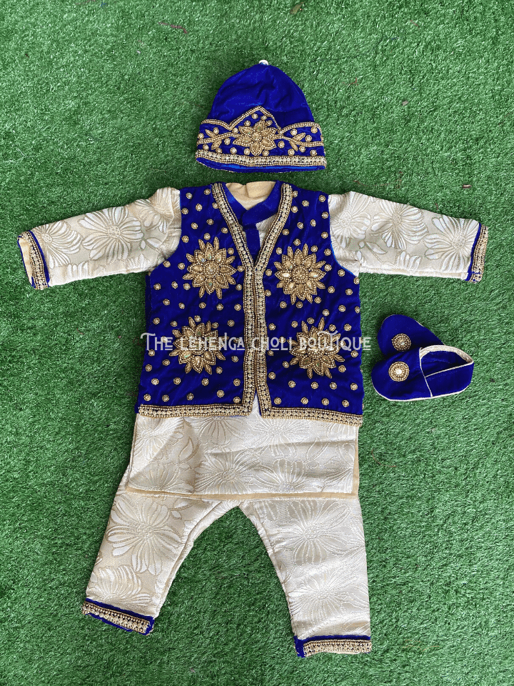 Baby Boy Pasni Dress in Blue - Boutique Nepal